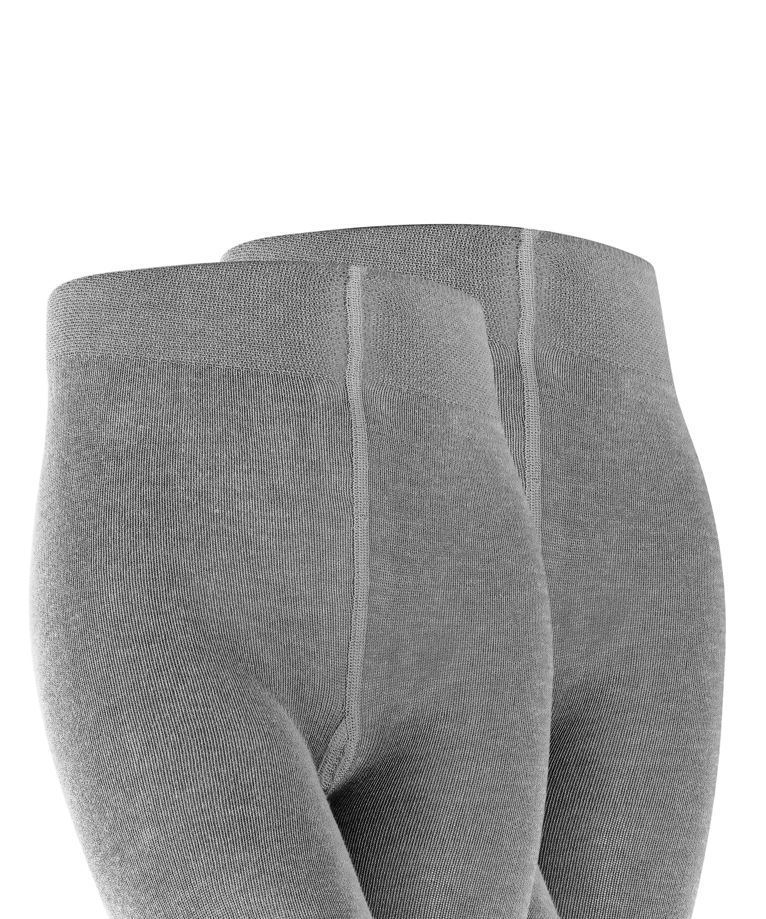 St) Baumwolle nachhaltiger (3400) 2-Pack mit (2 Family grey FALKE light Strickstrumpfhose