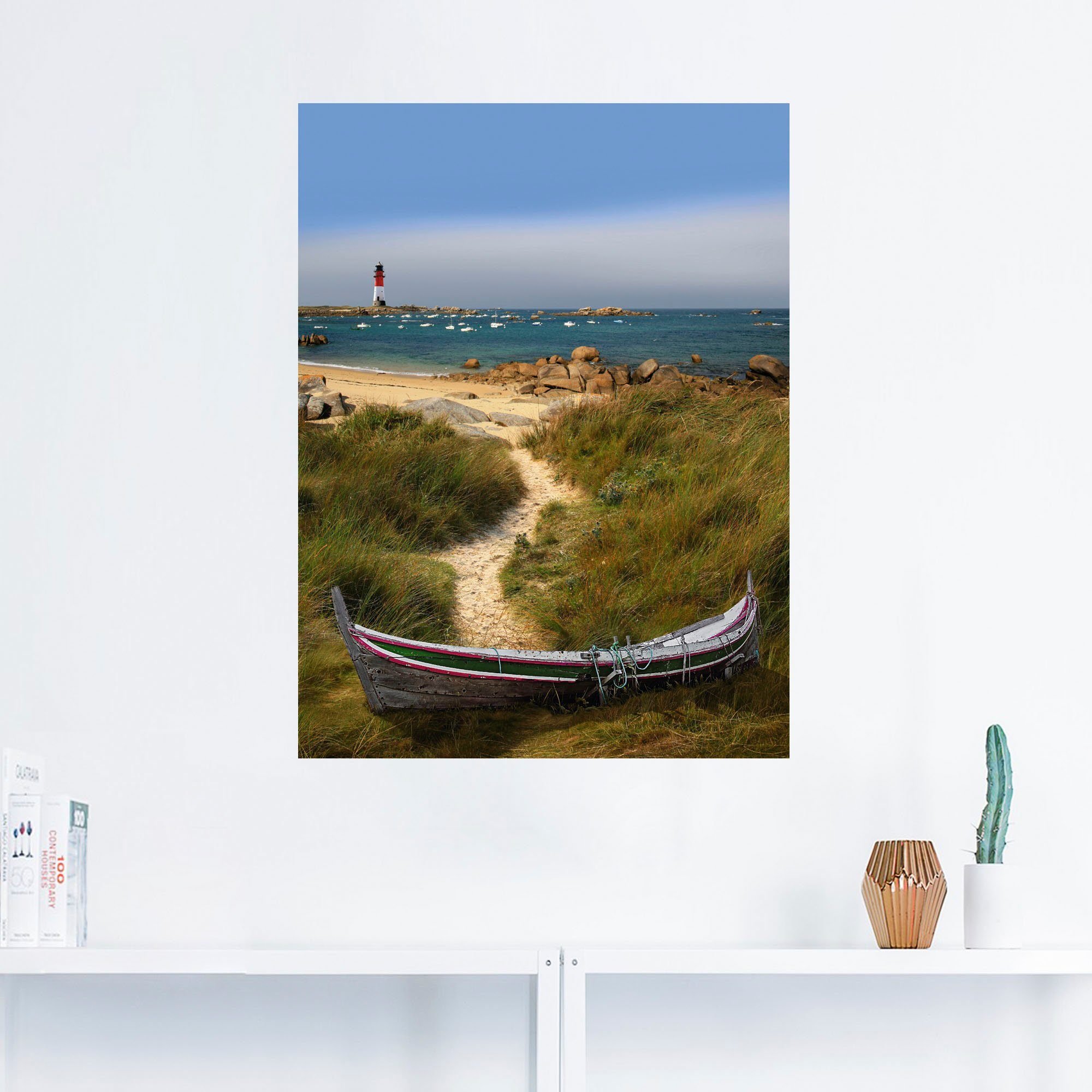 Poster versch. Wandaufkleber Größen Dünen, oder Leinwandbild, Küste in Wandbild Das Boot Artland in (1 alte St), den als