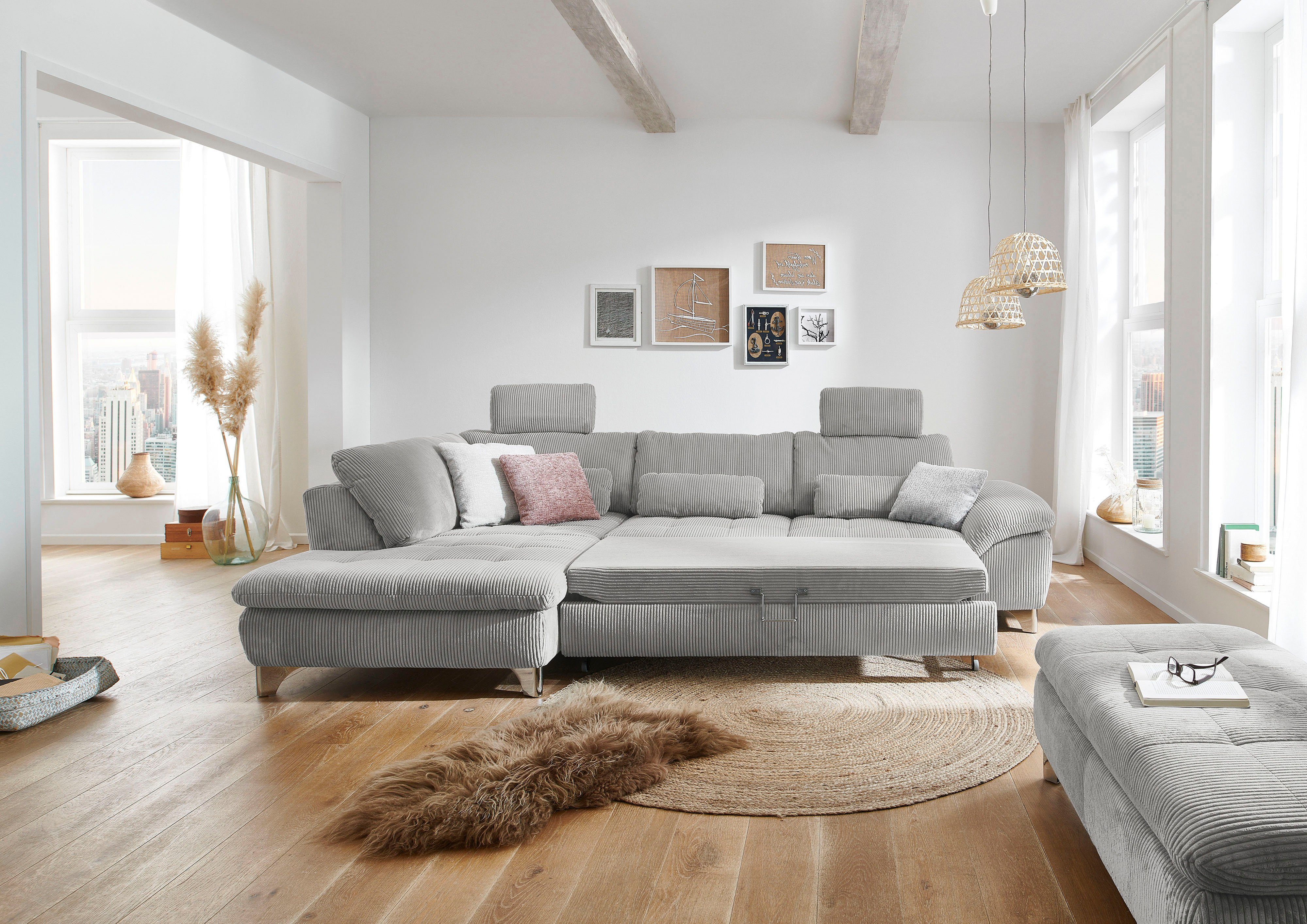 Die PlanBar Ecksofa MP-IN14007 L-Form, wahlweise mit Bettfunktion und verst günstig online kaufen