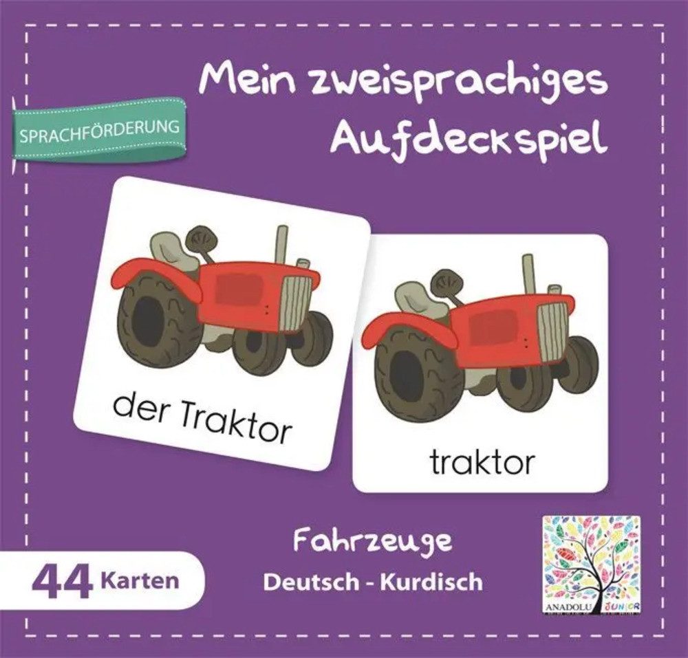 Spiel Mein zweisprachiges Aufdeckspiel, Fahrzeuge Deutsch-Kurdisch...