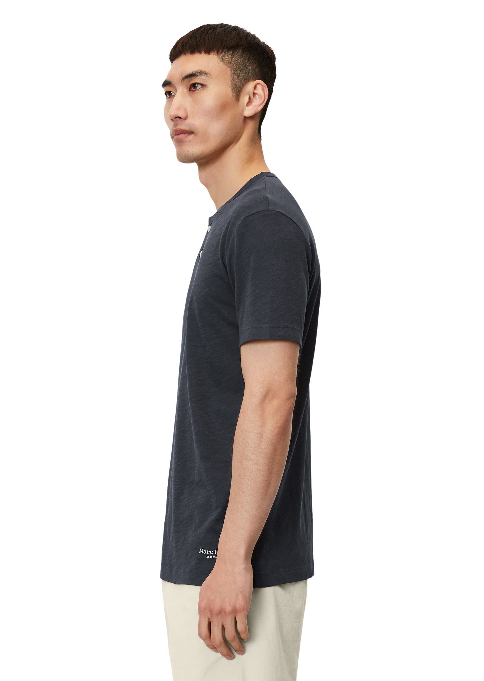 in O'Polo Slub-Jersey-Qualität Marc dunkelblau softer T-Shirt