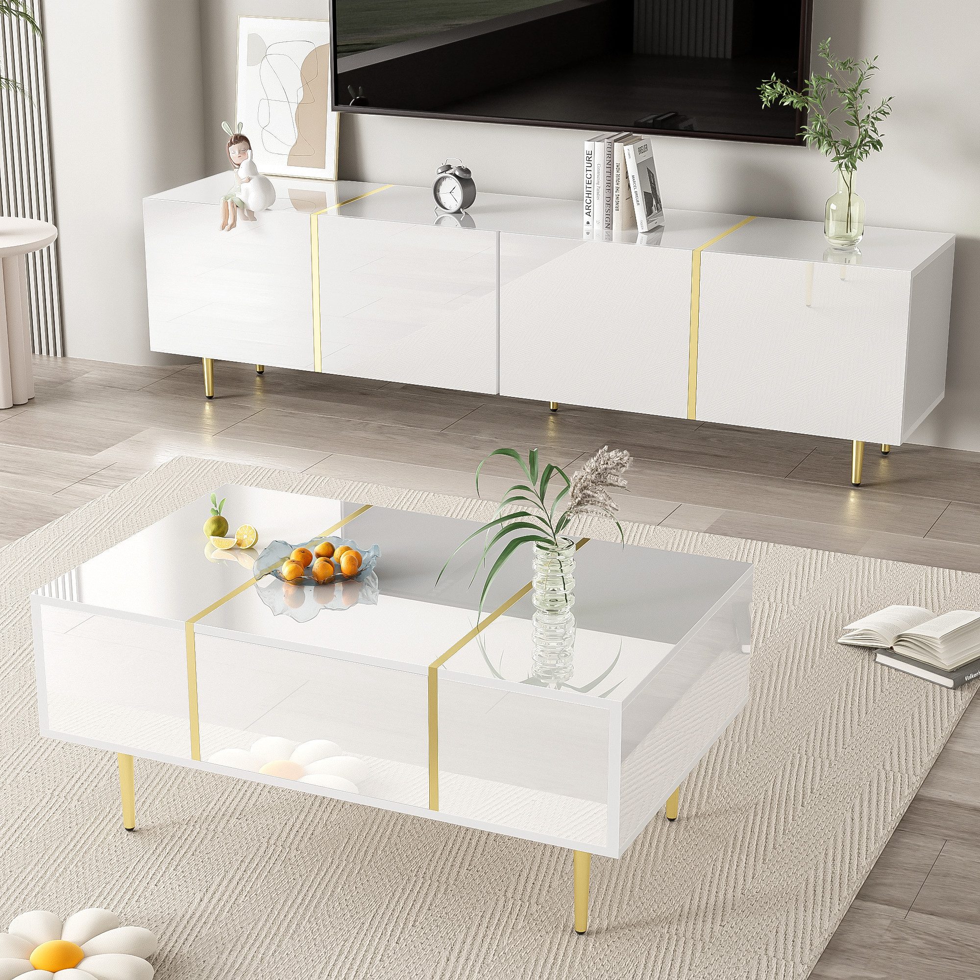 Gotagee Wohnzimmer-Set TV-Schrank und Couchtisch Set günstig online kaufen