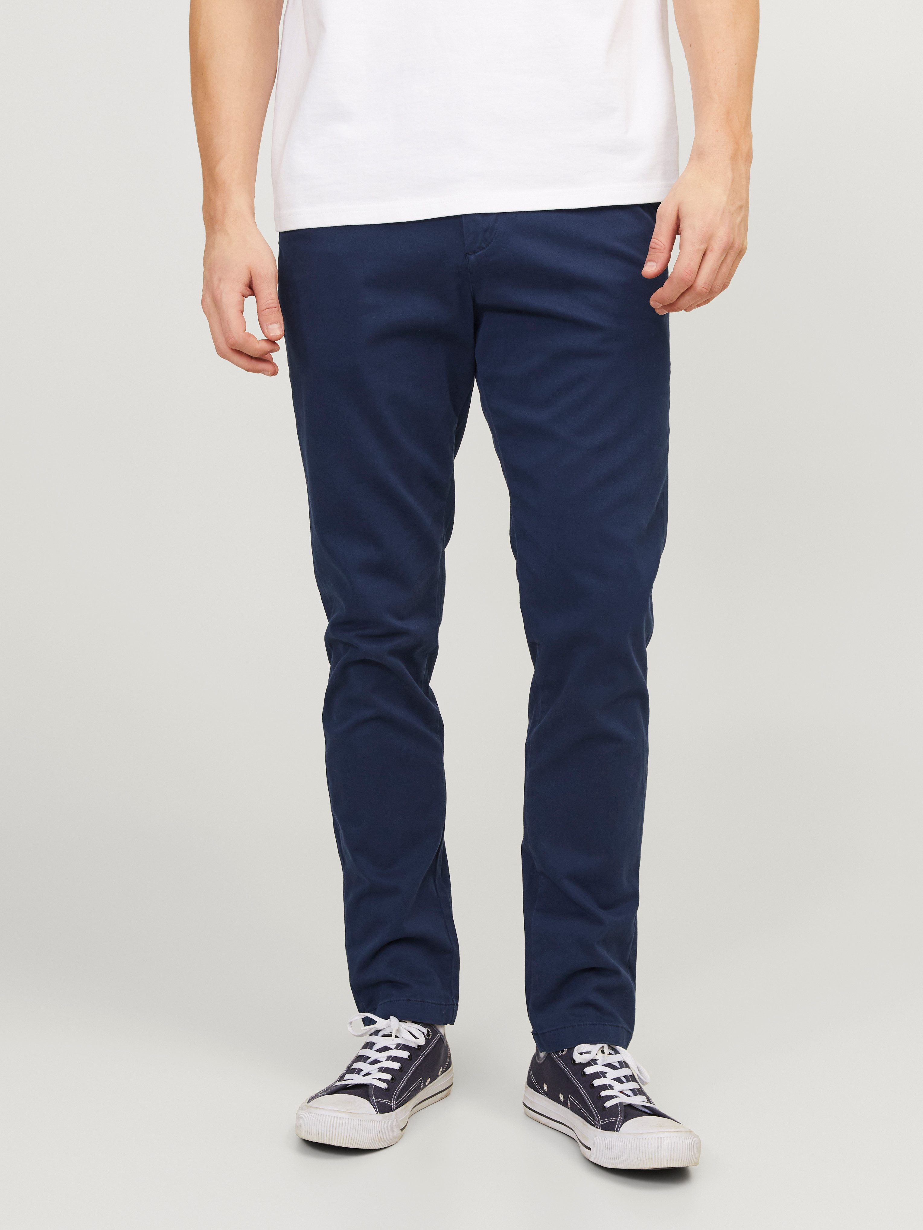 Jack & Jones Chinohose JJIMARCO mit Badge und hohem Tragekomfort unifarben, modisch, slim fit, Baumwollmischung