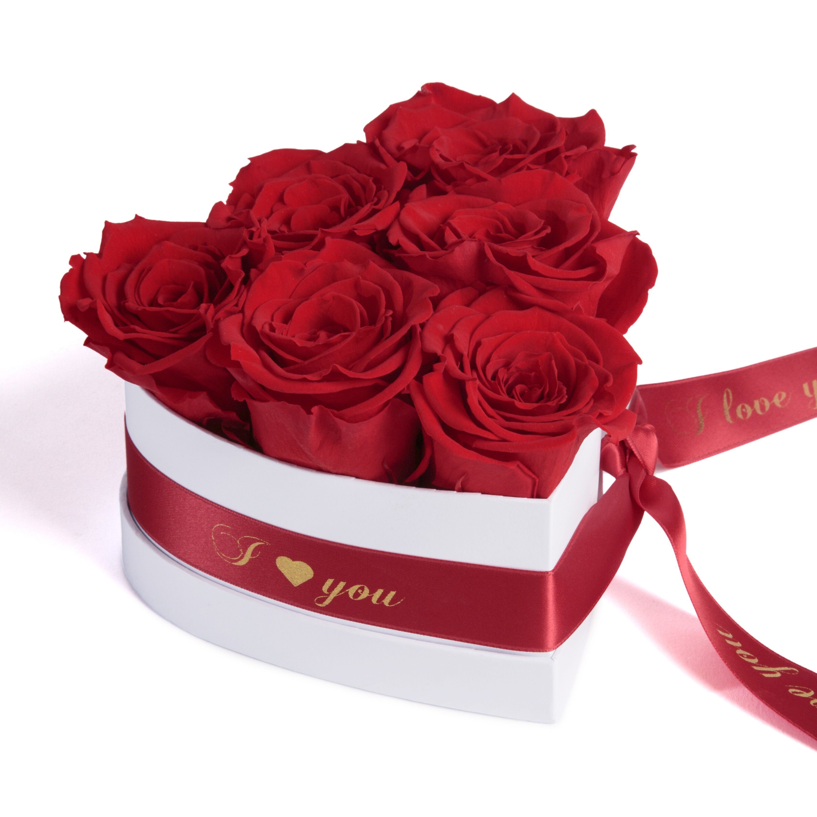 Kunstblume Infinity Rosen Box Herz 6 günstig online kaufen