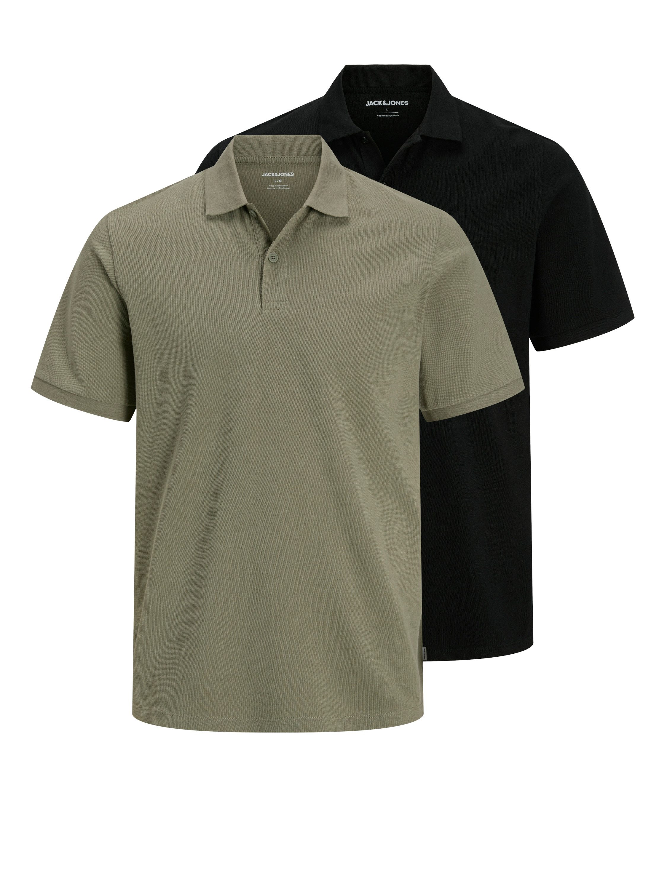 Jack & Jones Poloshirt JJKANE POLO SS 2PK MP (Packung, 2-tlg) Baumwollmischung, regular fit