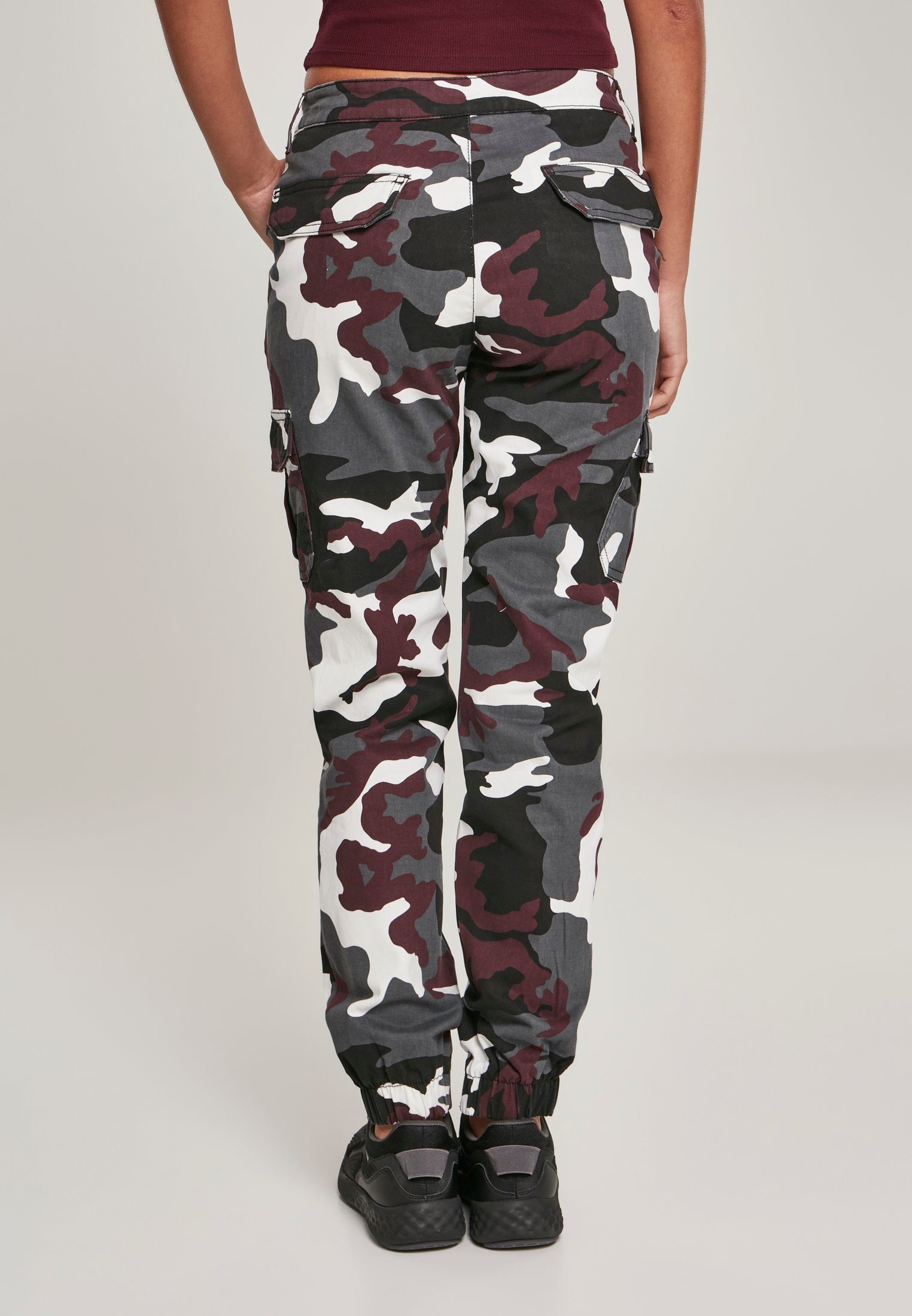 URBAN CLASSICS Cargohose "Urban Classics Damen Ladies High Waist Camo Cargo günstig online kaufen