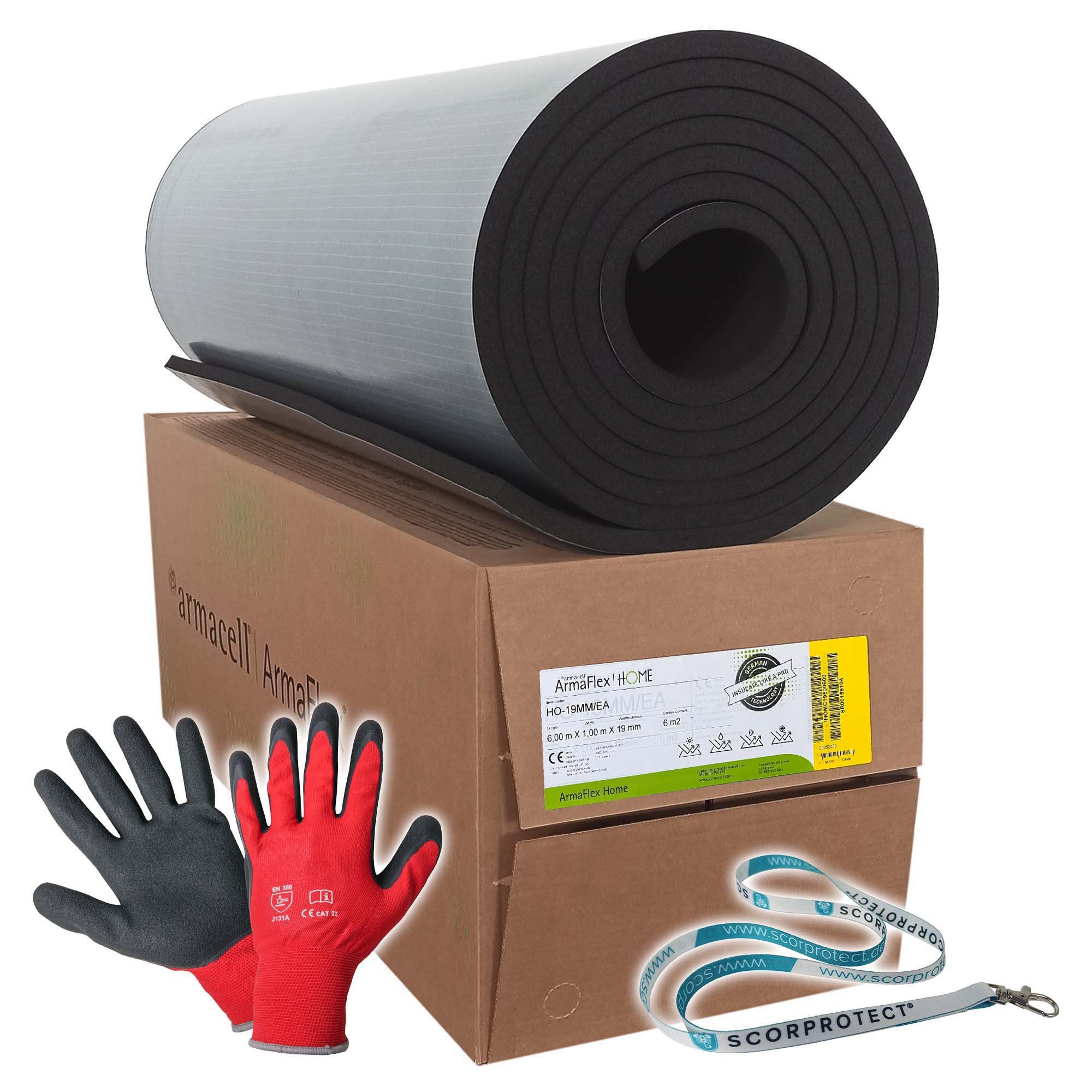 Scorprotect® Rollladenkastendämmung Armacell Armaflex Home Kautschuk Platten selbstklebend