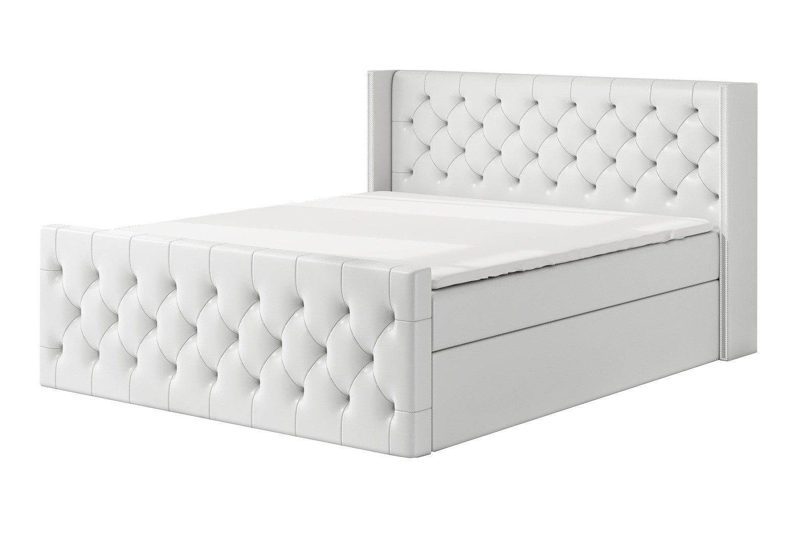 A&J MöbelLand GmbH Boxspringbett GRO mit 2 Bettkästen, Bonell-Matratze und Topper. (Boxspringbett mit Bettkasten und gepolstertem Kopfteil. Inclusive Topper !, TOP ANGEBOT), Länge 216 cm Höhe 106 cm