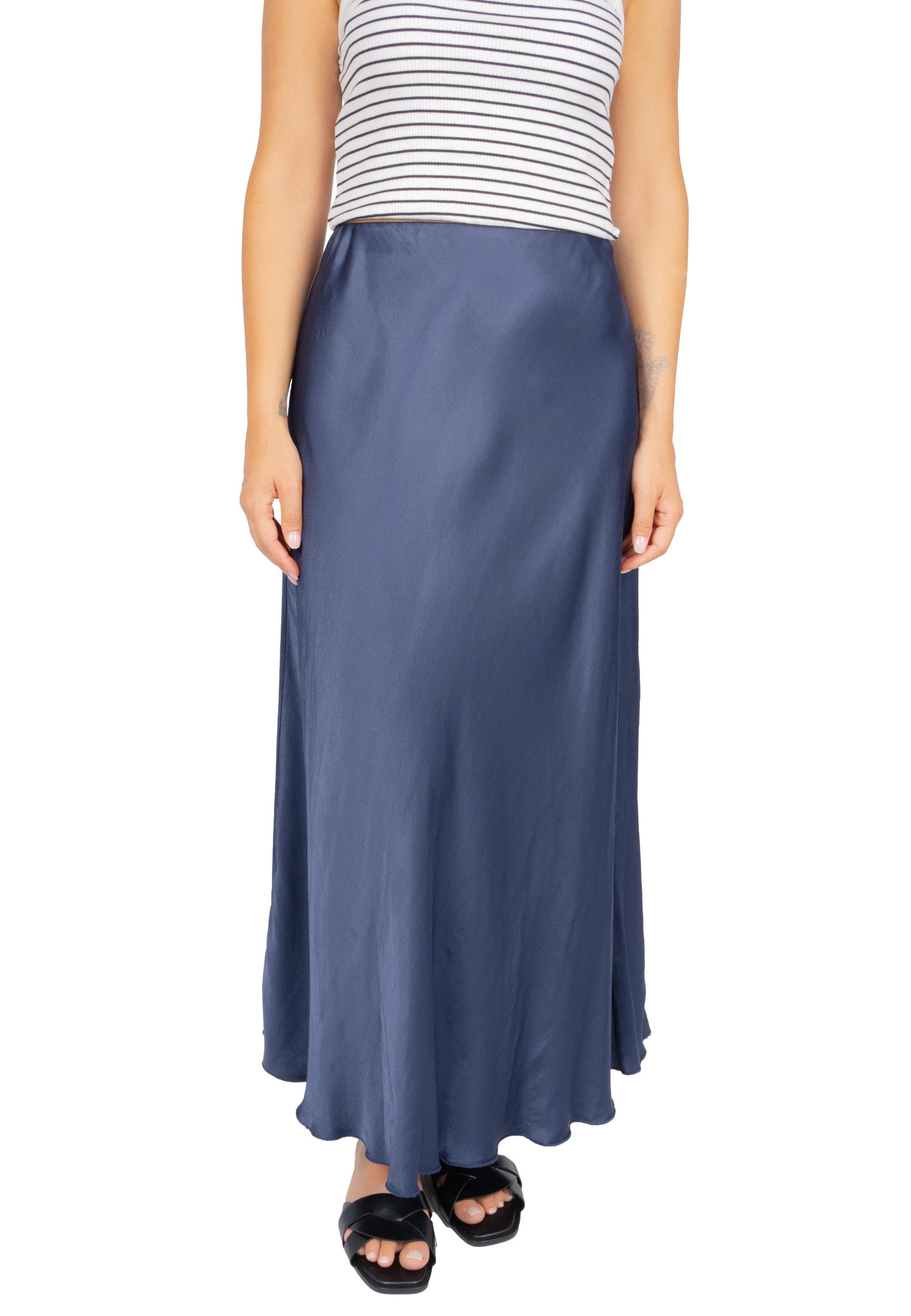 Seasons of April A-Linien-Rock LILLY SATIN Damen Satin Midi Rock One-Size günstig online kaufen