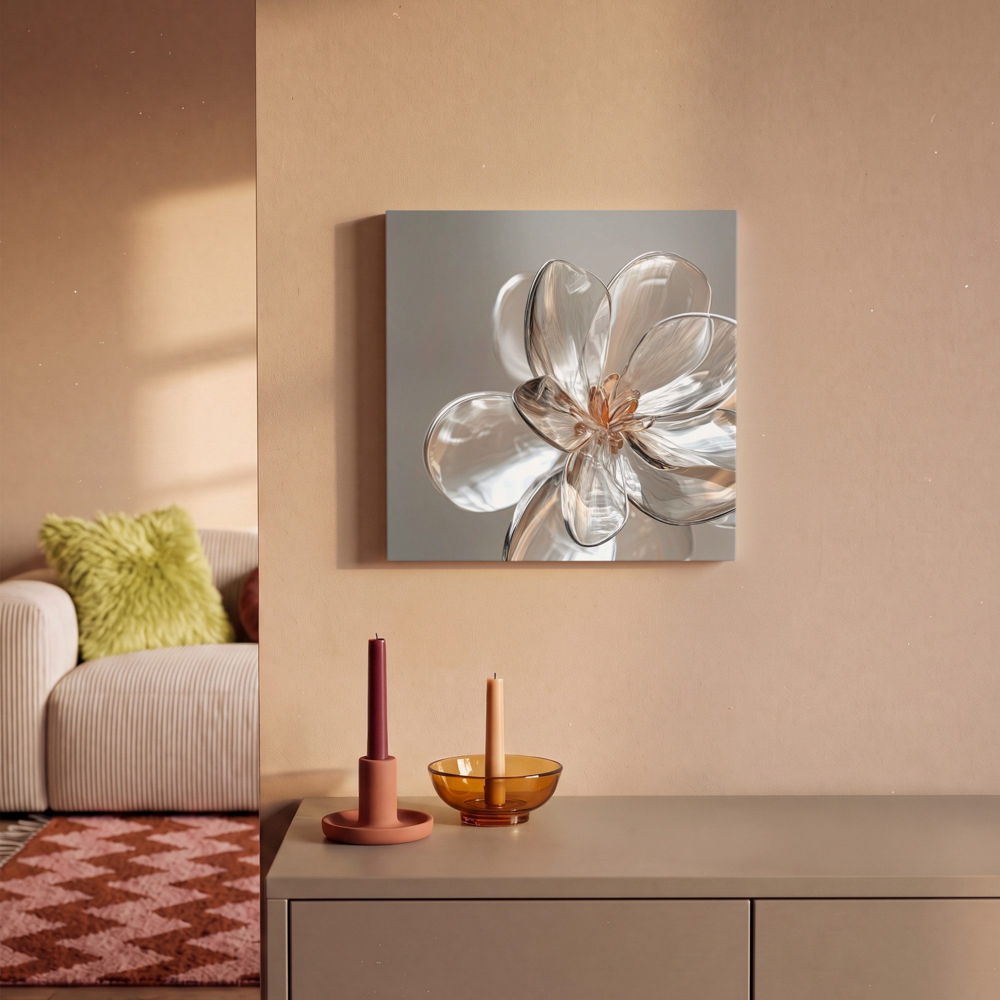 OneMillionCanvasses® Leinwandbild Blume - Gläser - Transluzent, Fotodruck (1 St), Leinwand Canvas Wandbild, Wanddekoration 20x30 cm – Bild 2 von 5