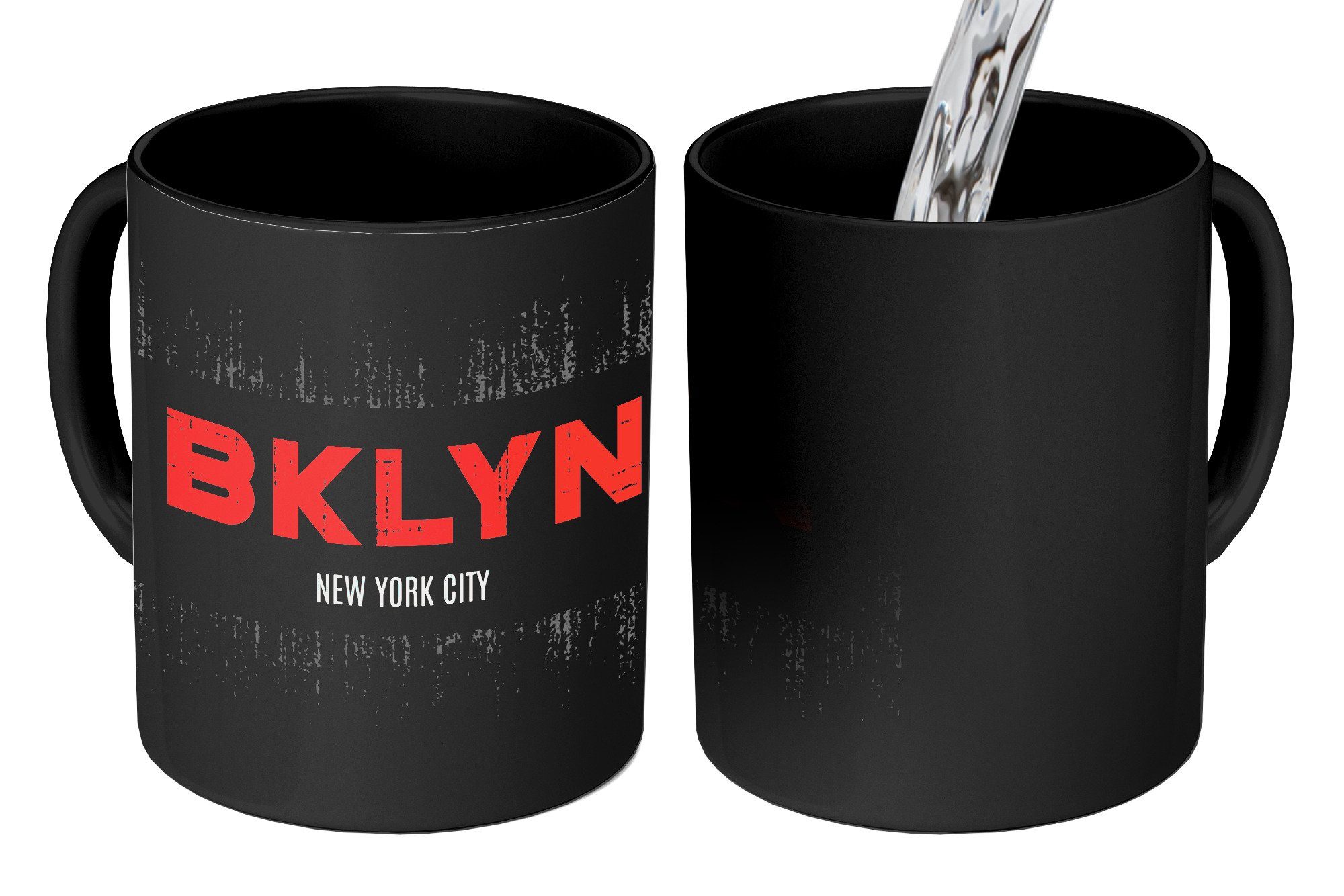 Brooklyn Teetasse, Tasse - Kaffeetassen, Farbwechsel, Zaubertasse, Stadt, Keramik, Geschenk York New MuchoWow -