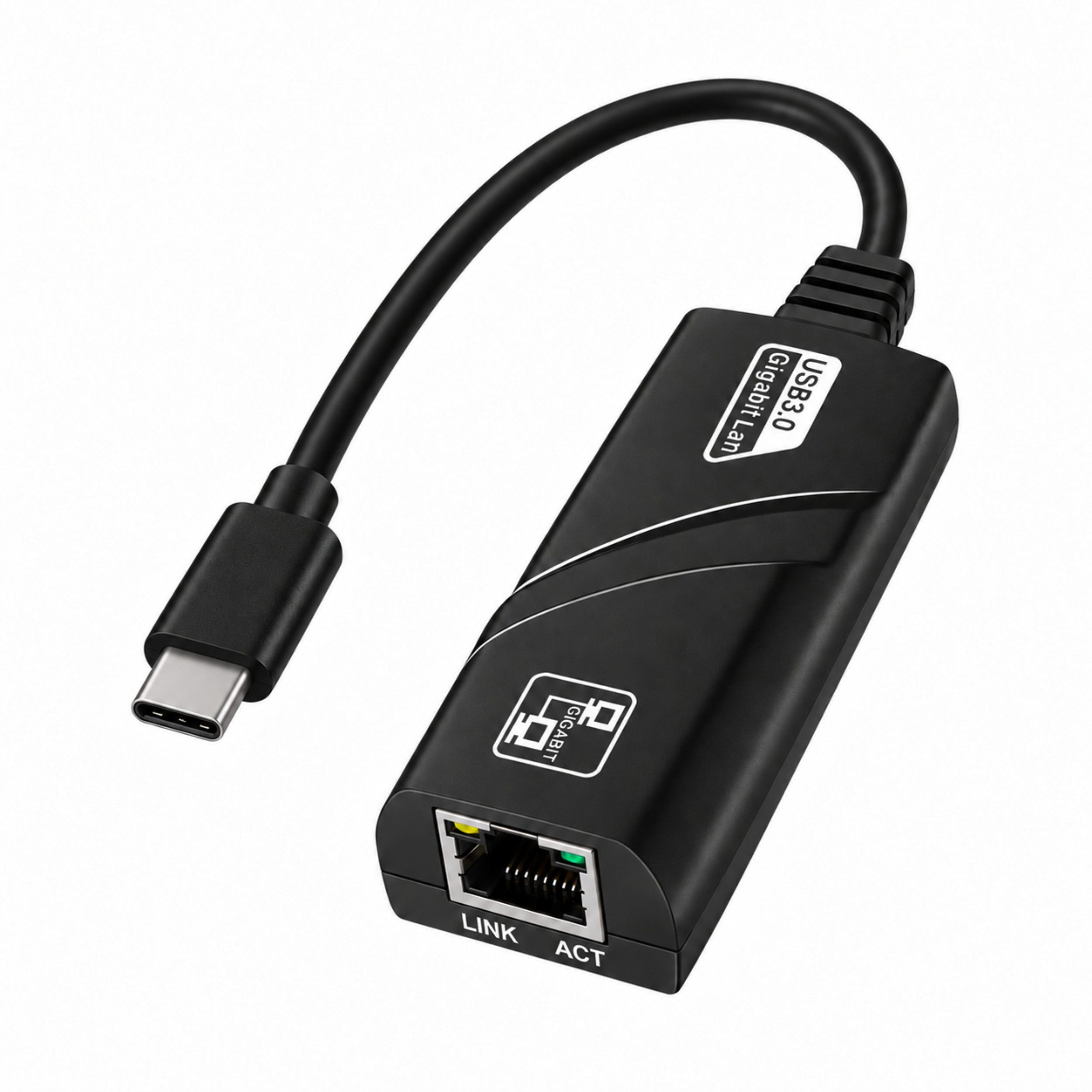 PlugUp USB-C LAN-Adapter RJ45 Gigabit Ethernet 1000 Mbit/s für PC & Laptop Netzwerk-Adapter USB-C zu RJ45 (LAN-Buchse), USB-C LAN-Adapter mit bis zu 1000 Mbit/s für Laptop, Notebook & PC