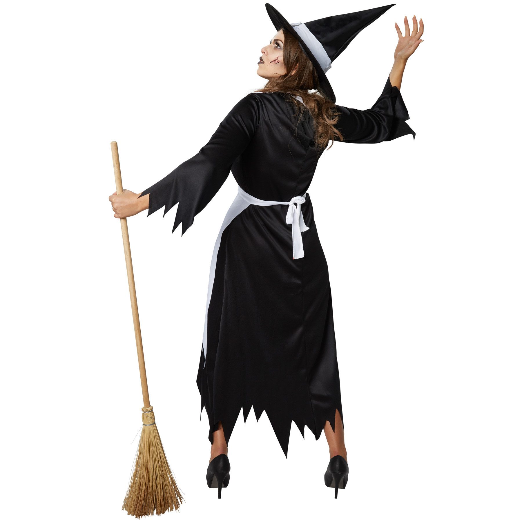 dressforfun Kostüm Frauenkostüm Gruselige Hexe, Teils ausgefranstes, blutbeflecktes Hexenkostüm