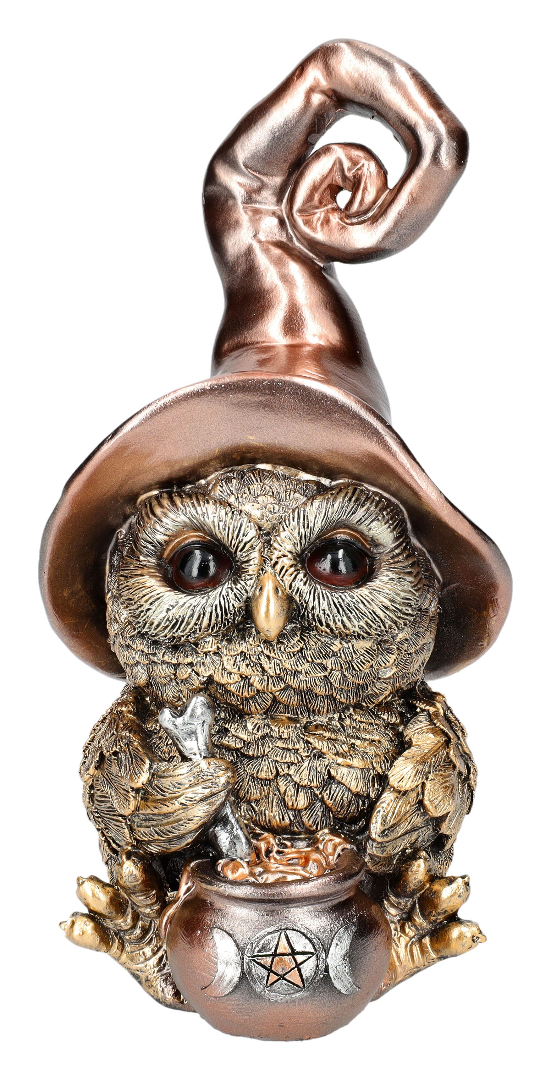 Figuren Shop GmbH Fantasy-Figur Lustige Eulen Figur - Hexe braut Zaubertrank - Fantasy Dekofigur Deko