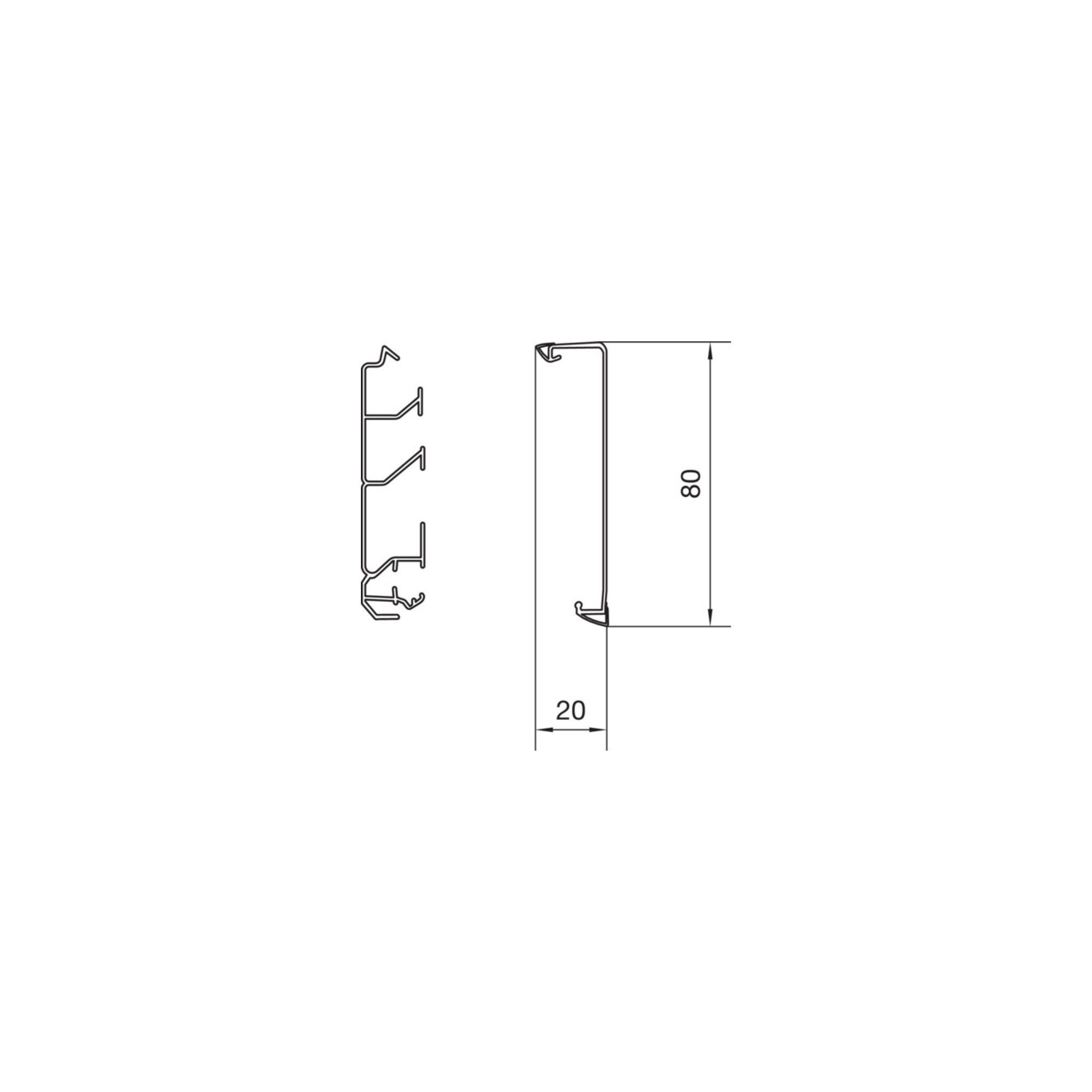 Hager Kabelkanal Tehalit SockelleistenkanalOberteil zu SL 20x80mm vw SL20080219016 2 St