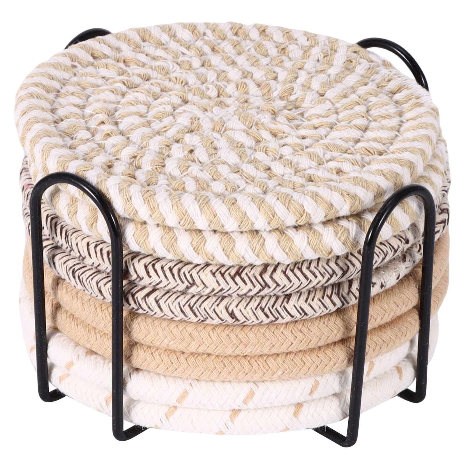 BlingBin Подставки для напитков 8 Stk Подставки Getränke, Glasuntersetzer Rund für Gläser mit Halter, Zubehör für Getränke Tassen Glas Coasters, 1er Set, 8-tlg., rutschfest Tassenuntersetzer Abwaschbar Verschleißfest Tasse Matten
