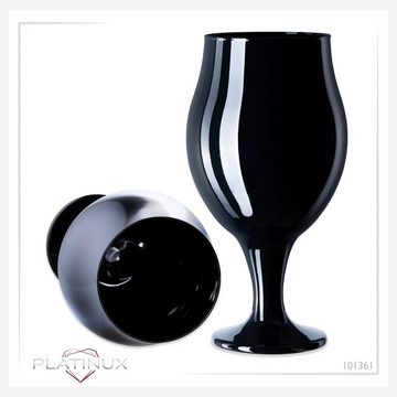 PLATINUX Bierglas Schwarze Biertulpen, Glas, Biergläser Set 450ml (max. 550ml) Glas Bierschwenker Pilsgläser