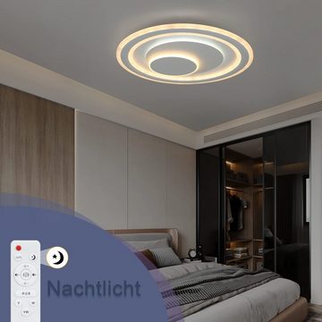 ZMH LED Deckenleuchte Acryl Modern Rund mit RGB Hintergrundleuchtung ∅50cm, dimmbar, LED fest integriert, warmweiß-kaltweiß, für Wohnzimmer Schlafzimmer