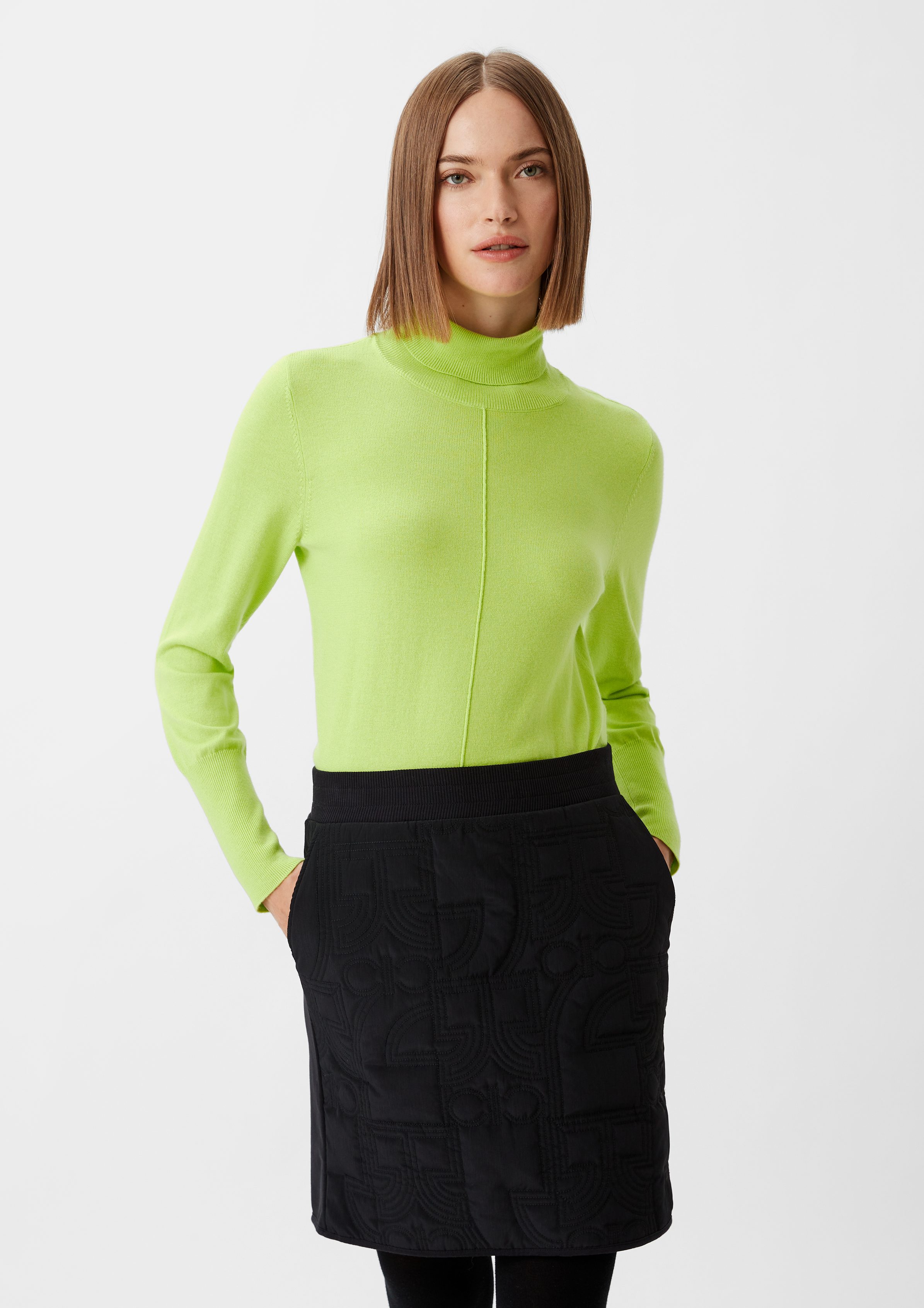 Langarmshirt Strickpullover mit Rippmuster