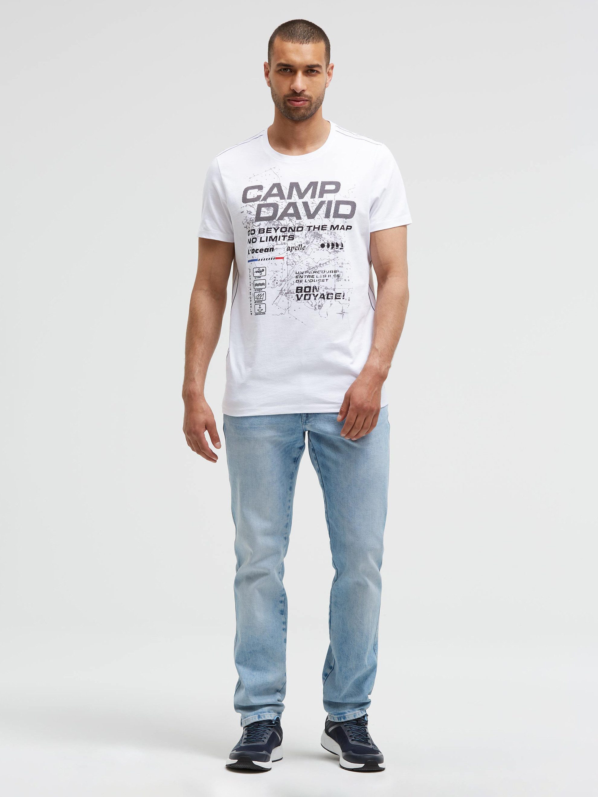 CAMP DAVID Rundhalsshirt mit Kontrastnähten