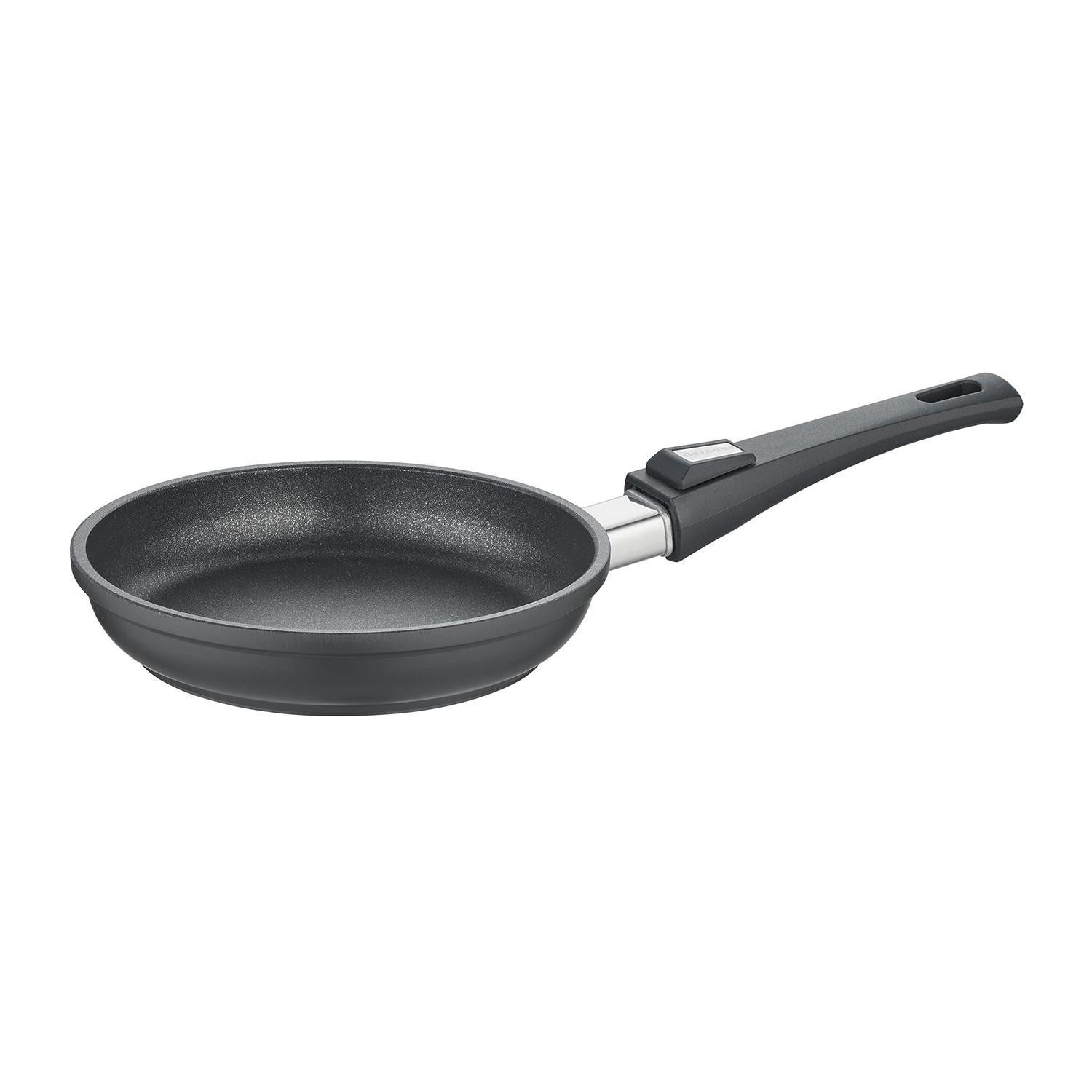 Berndes Bratpfanne VARIO CLICK, Ø 20 cm, Schwarz, Antihaftbeschichtet, Aluminiumguss, inkl. Kunststoffgriff mit Klicksystem, Induktion