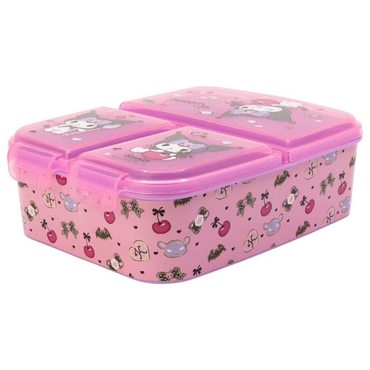 Stor Lunchbox Hello Kitty Kinder Brotdose – Lunchbox mit 3 Fächern & tollem Design, (1x Deckel, 1x Dose), Brotzeitdose