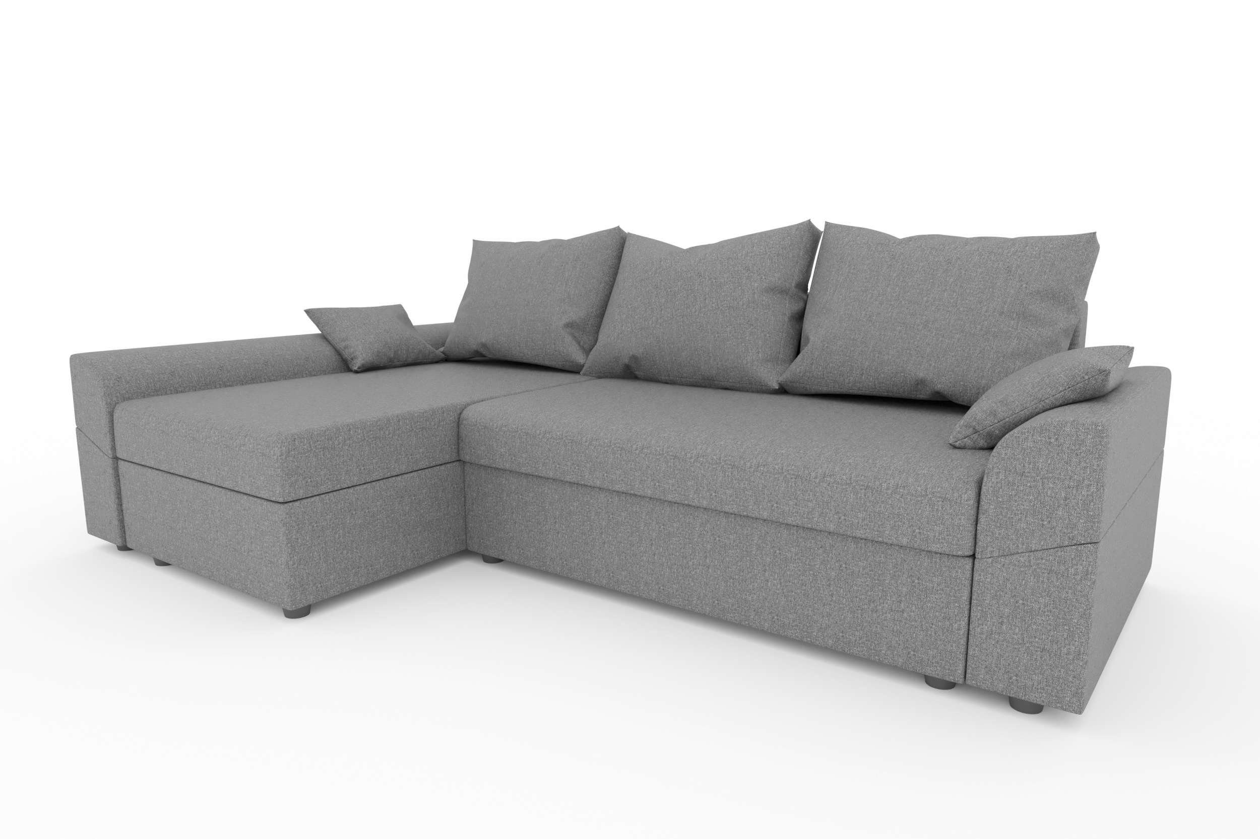 Aurora, Design mit mit Eckcouch, Modern Ecksofa Bettfunktion, Sitzkomfort, Sofa, Bettkasten, Stylefy L-Form,