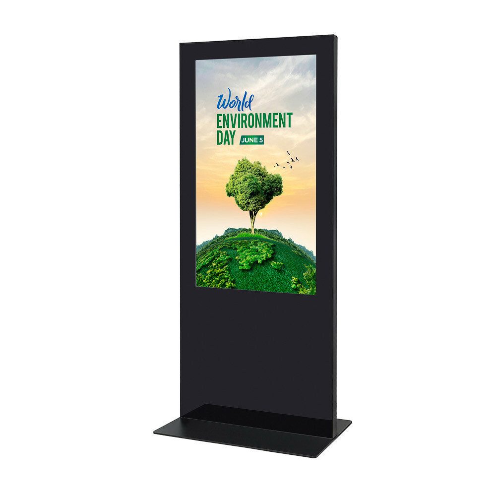 Showdown Displays Einzelrahmen Showdown Displays Digitale Infostele Slim Schwarz Mit 65" Samsung-Bild, (1 St)