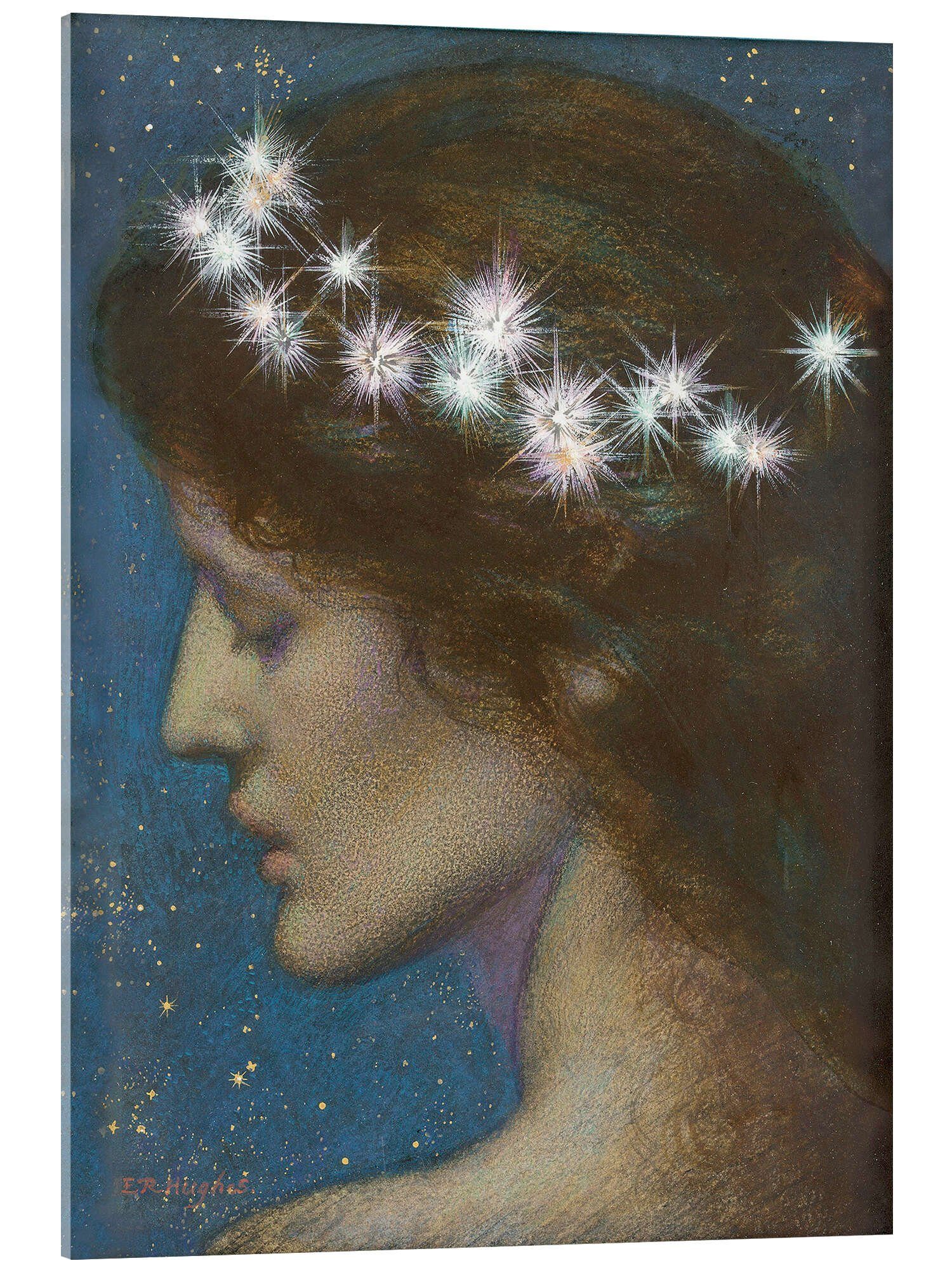Posterlounge Acrylglasbild Edward Robert Hughes, Nacht, Schlafzimmer Malerei