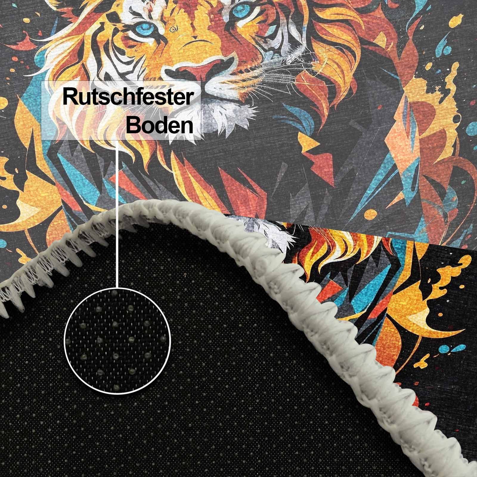 Bamyum Teppich Lions Teppich mit Chenille Druck, Gaming Videospiel Waschbarer Teppich, Einzelstück – Bild 3 von 5