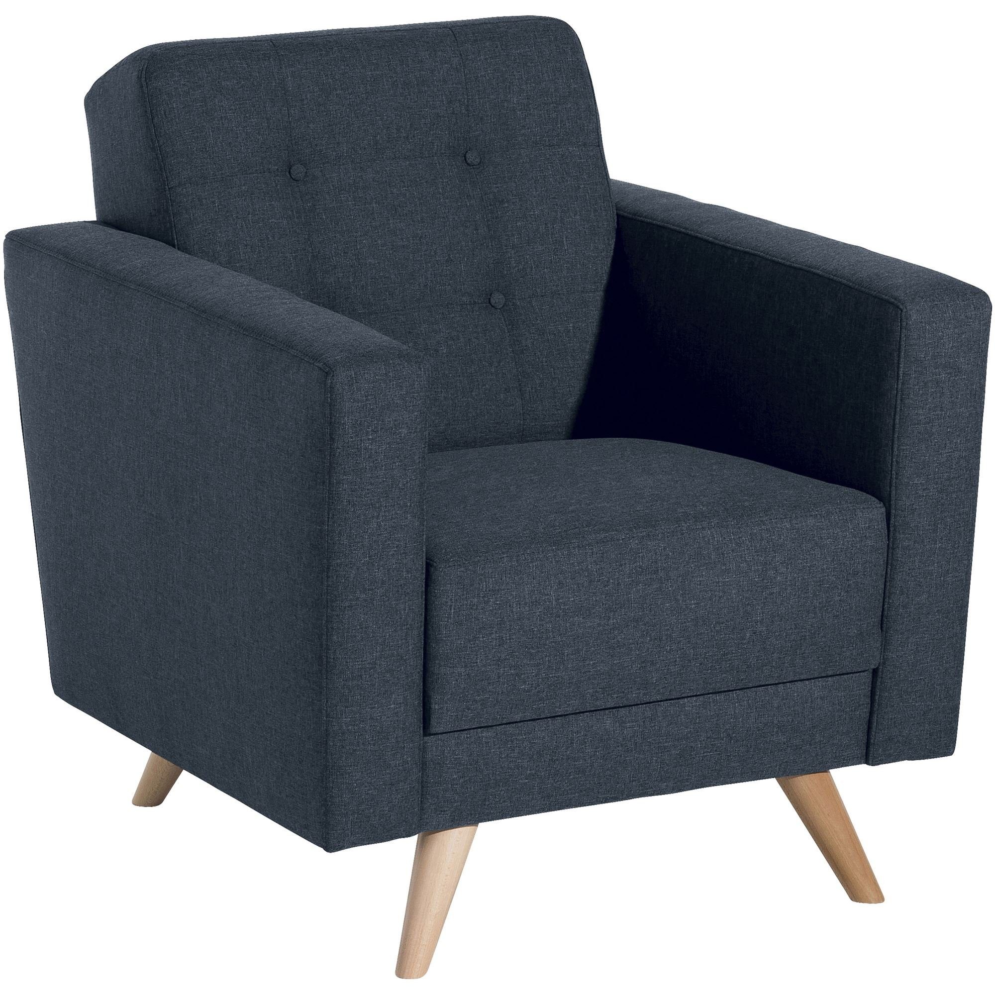 58 aufm Kessel Sessel Sessel hochwertig 1-St), Kostenlosem inkl. Sitz Bezug 21915 Buche / (Sparpreis Versand, Karisa Flachgewebe natur blau verarbeitet,bequemer