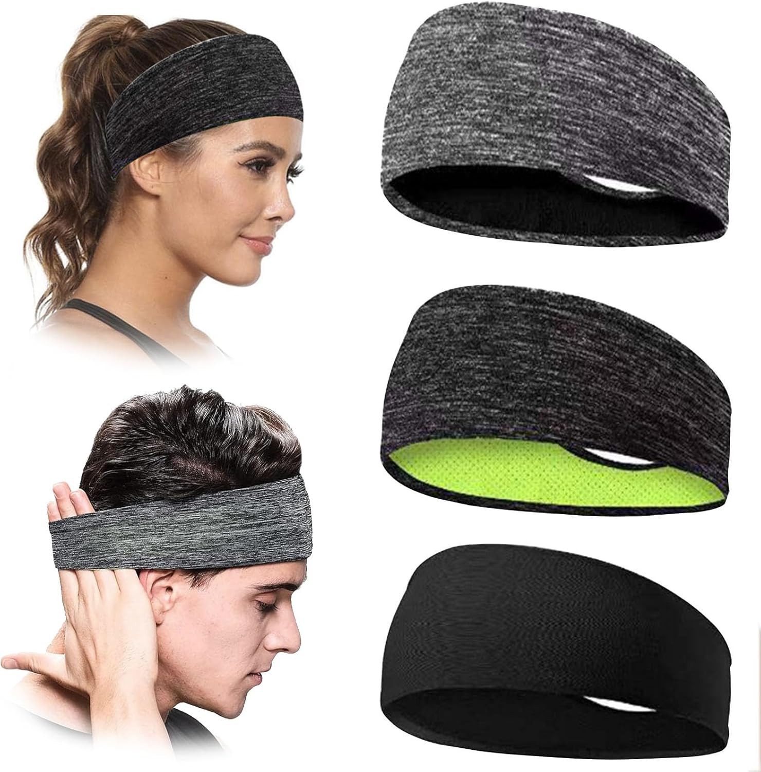 Blusmart Stirnband Sport-Stirnbänder im 3er-Pack (Unisex Stirnband, Schweiß günstig online kaufen