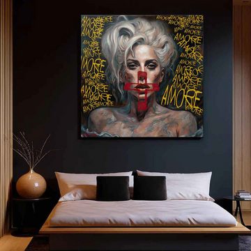 DOTCOMCANVAS® Leinwandbild More Amore, Leinwandbild More Amore Lady Gaga Portrait Wandbild