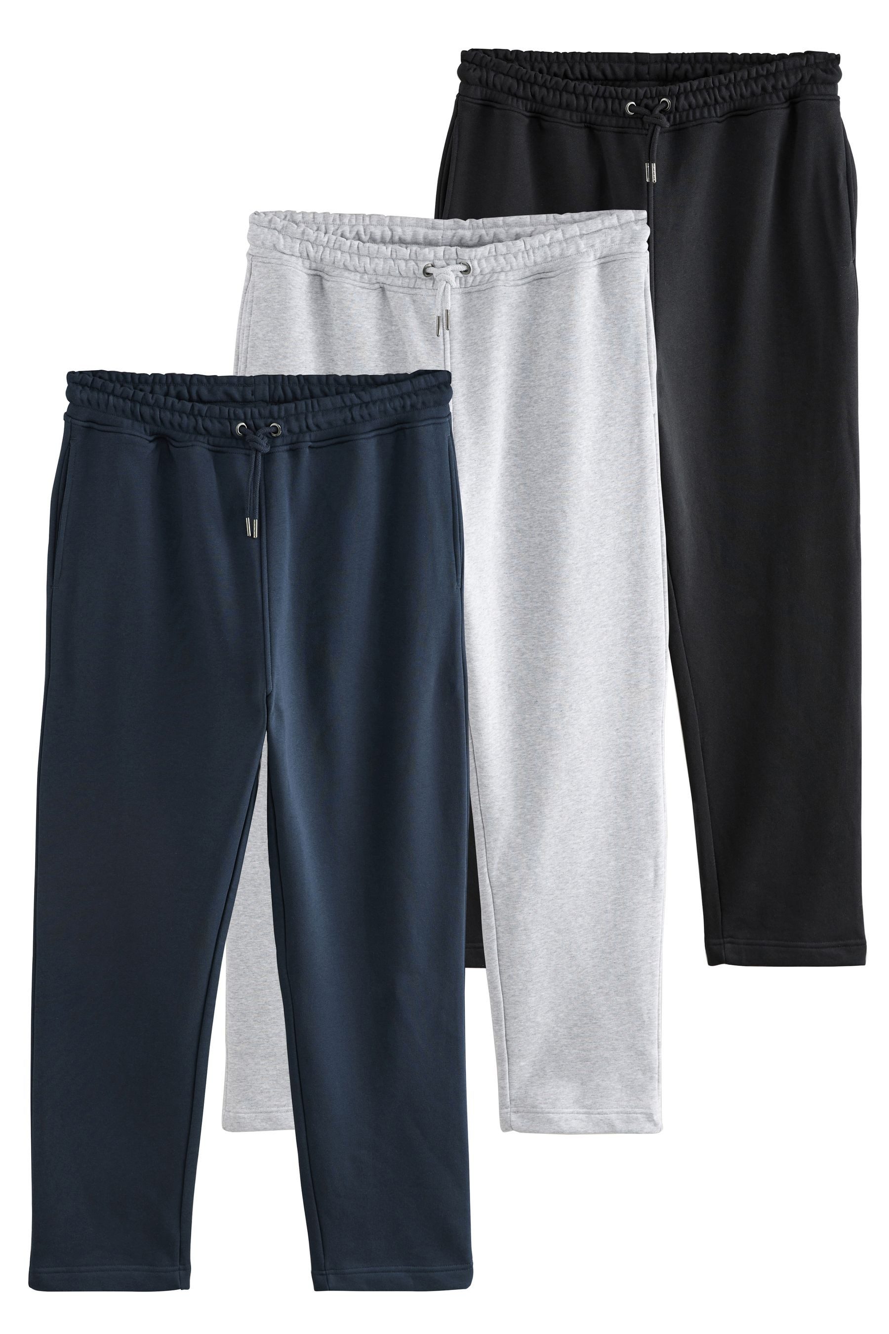 Jogginghose Jersey-Jogginghose mit geradem Bein, 3er-Pack