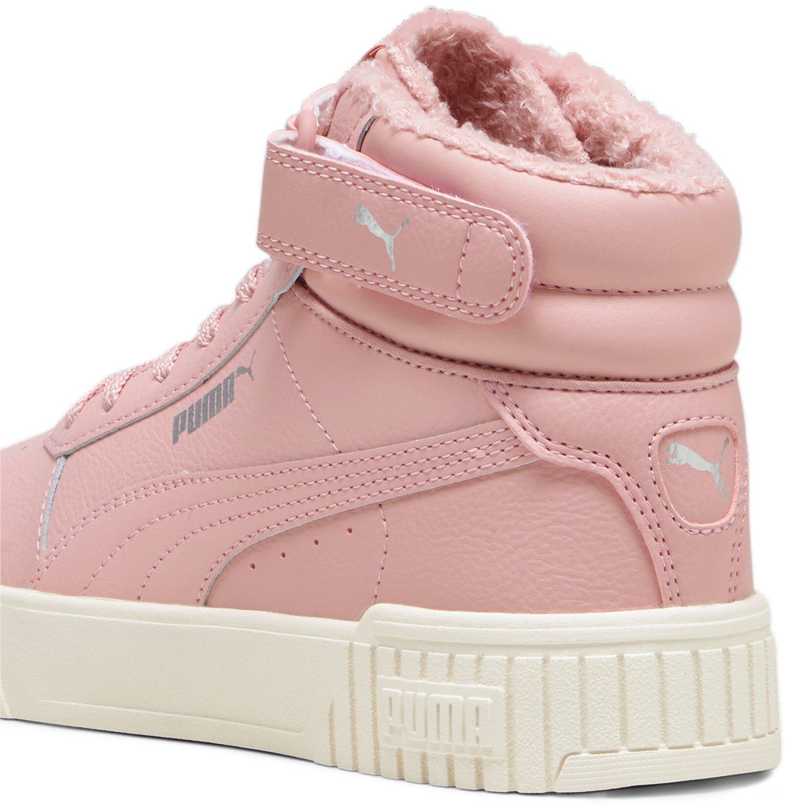 PUMA CARINA 2.0 MID WTR JR Sneaker für Silver-Alpine Klettverschluss Pink-PUMA Snow Jugendliche Future mit