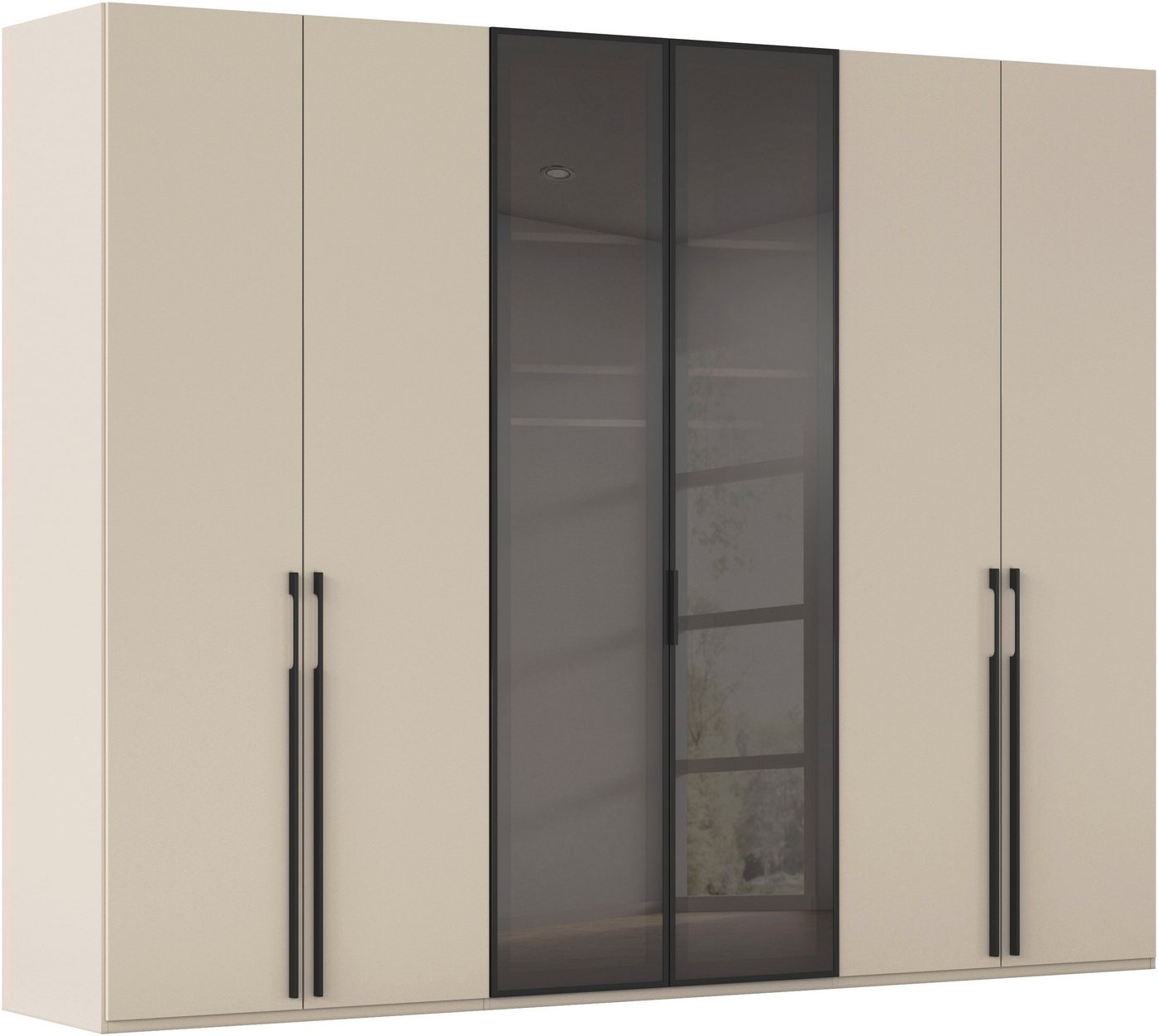 rauch Drehtürenschrank Schrank Garderobe SKAT SHINE Breiten 151/201/251/301cm, Höhe 223/235cm (3 verschiedene Ausstattungen BASIC/CLASSIC/PREMIUM (inkl. SOFT-CLOSE) edle Schrankfront mittig hochwertige Glasrahmentüren MADE IN GERMANY