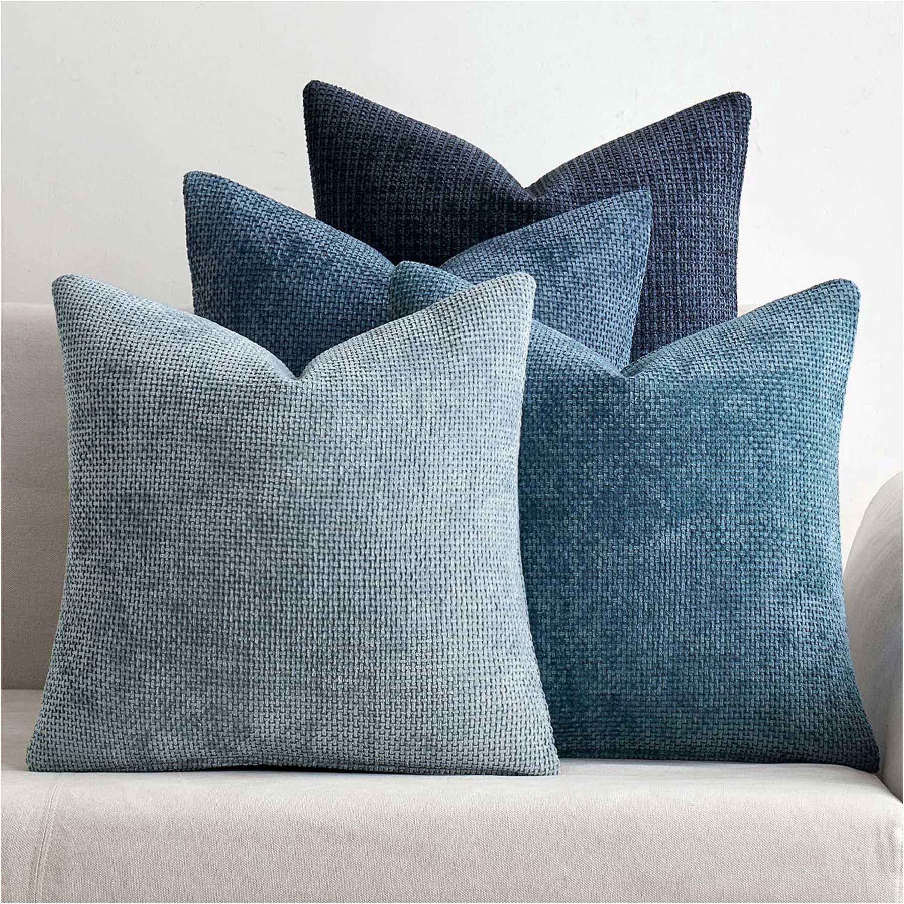 Mutig Kissenbezüge Kissenbezug 45x45 Chenille 4er Set Dekokissen Kissenbezüge, Sofakissen Zierkissen Couchkissen Deko Waschbar Flauschig …