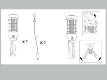 REV Handleuchte, LED Arbeitslampe mit AKKU USB Werkstattlampe zum hängen & stellen