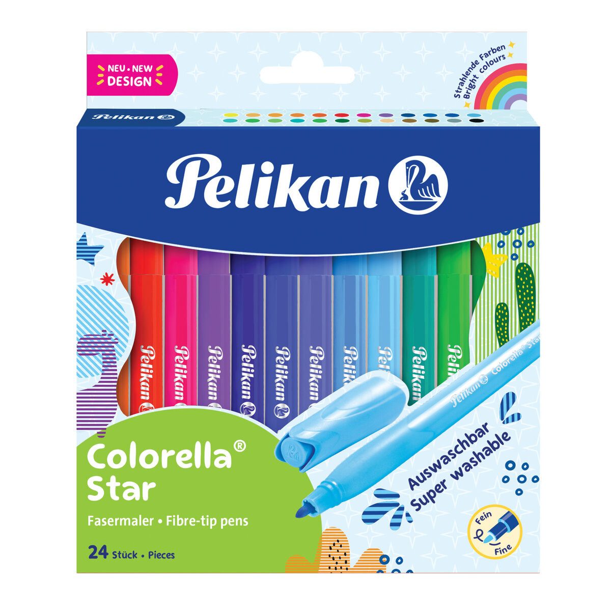 Pelikan Filzstift Fasermaler Colorella Star C 302 - 24er Faltschachtel.