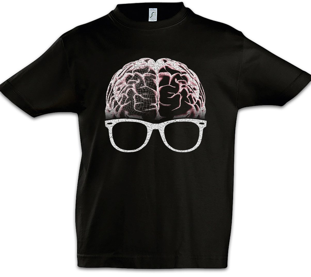 Print-Shirt Nerd Brain Kinder T-Shirt Jerk Geek Nerd Lehrer Freak Gamer Gehirn