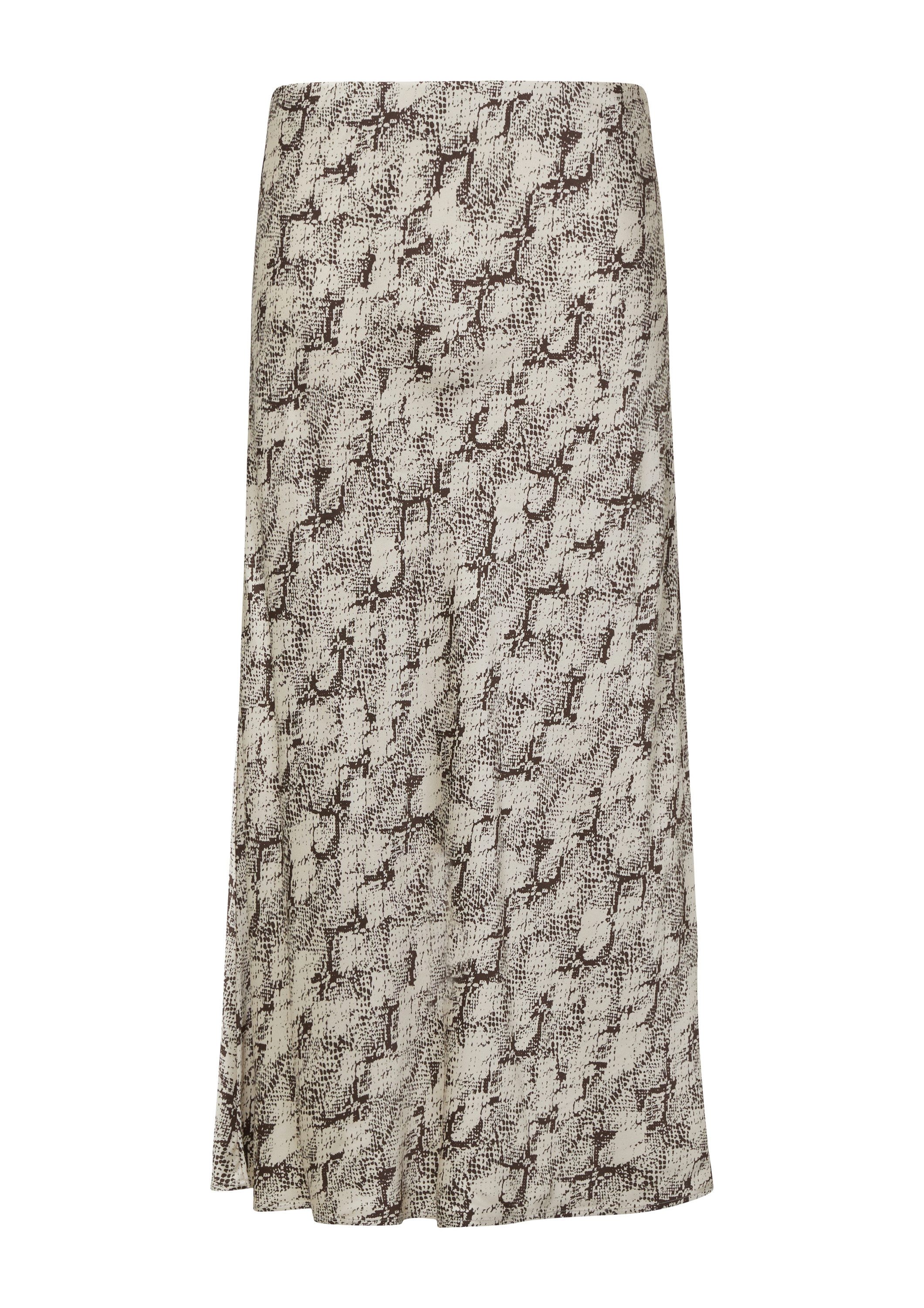 comma Midirock Rock Satin-Rock in Midilänge mit All-over-Print