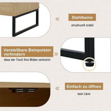 HAUSS SPLOE Sideboard Schubladenkommode, Sideboard Highboard Kommode (mit 2 Rattan verzierten Türen und 2 Schubladen Kommode Küchenschrank), Highboard mit Metallgriffe