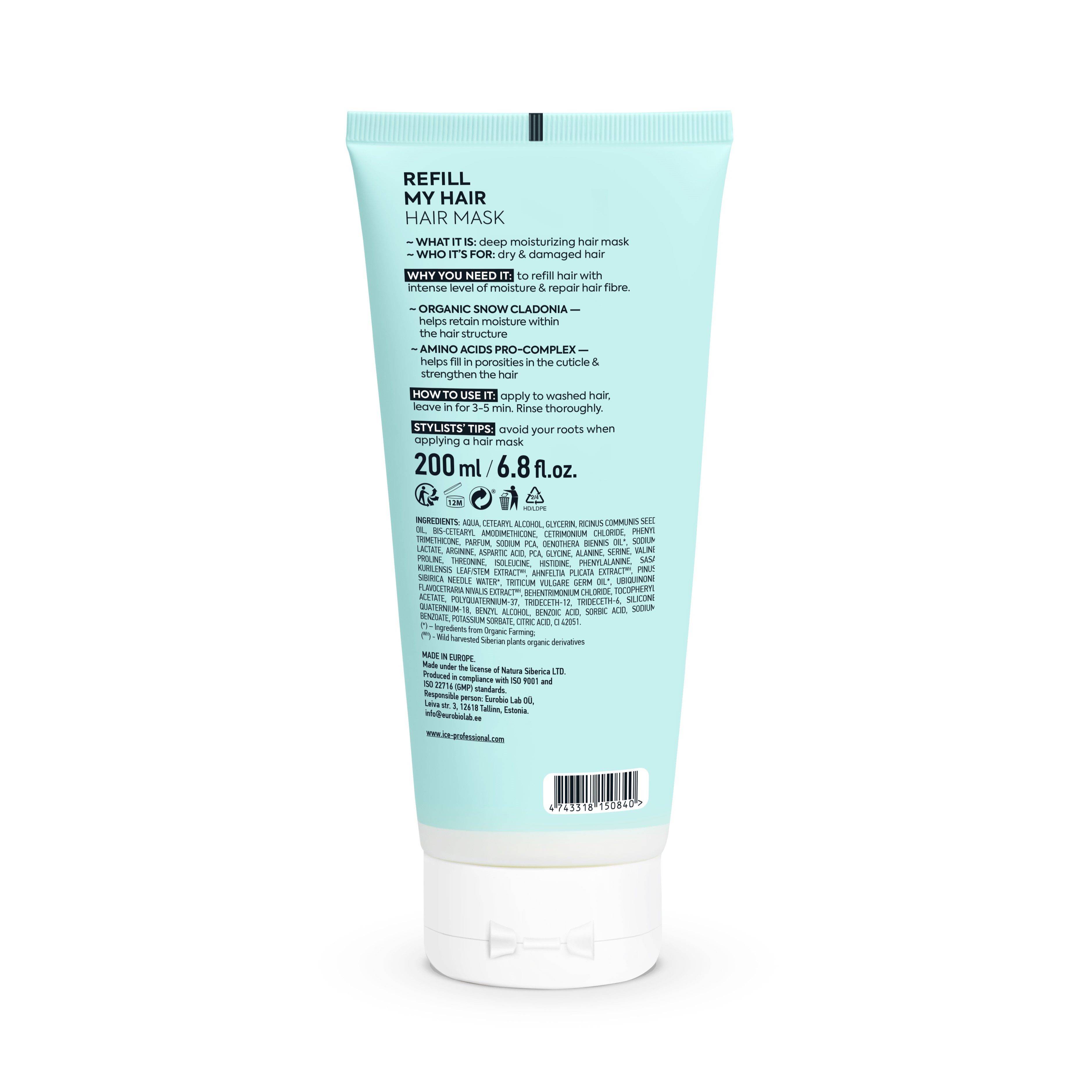 Natura Siberica Haarmaske ICE. Refill My Hair Mask