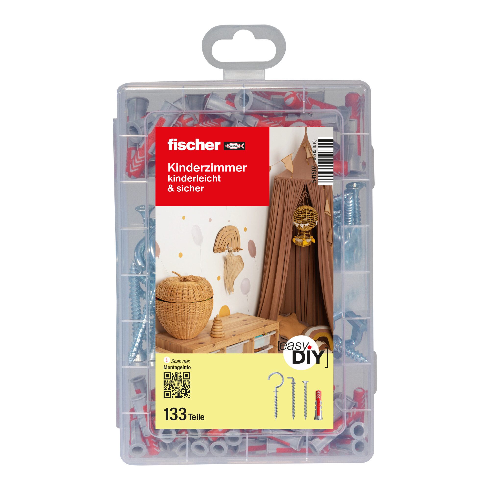 fischer Schrauben- und Dübel-Set fischer Kinderzimmer easyDIY Box + Schraube (133 Teile)