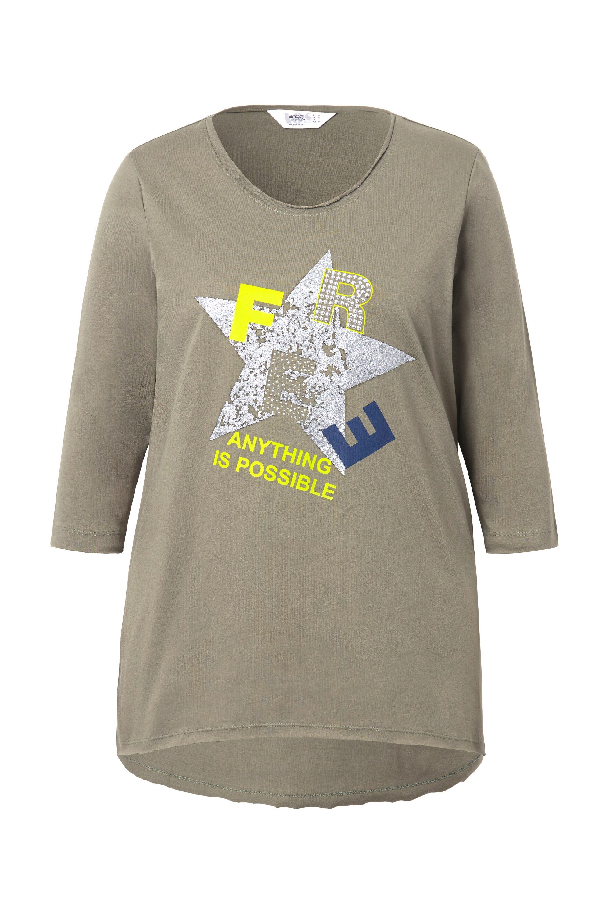 Angel of Style T-Shirt T-Shirt Glitzer-Stern offenkantige Abschlüsse günstig online kaufen