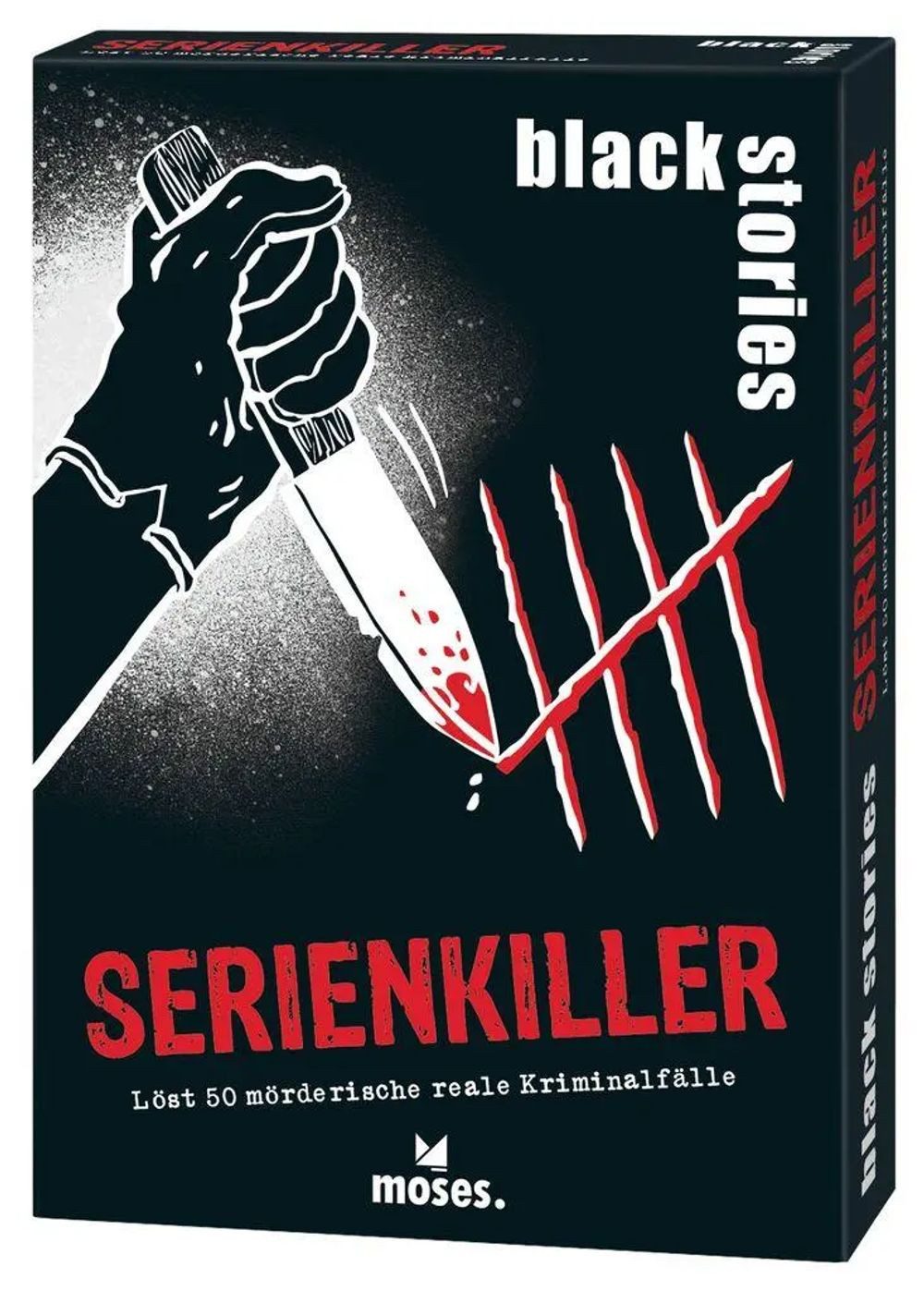 Moses. Verlag Spiel black stories Serienkiller