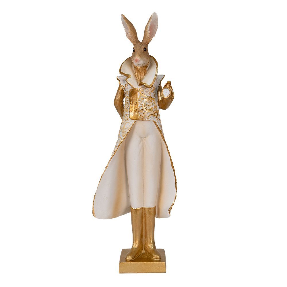 Clayre & Eef Dekofigur Clayre & Eef Kaninchen Hase 11*8*33cm Goldfarbig Herr Ostern