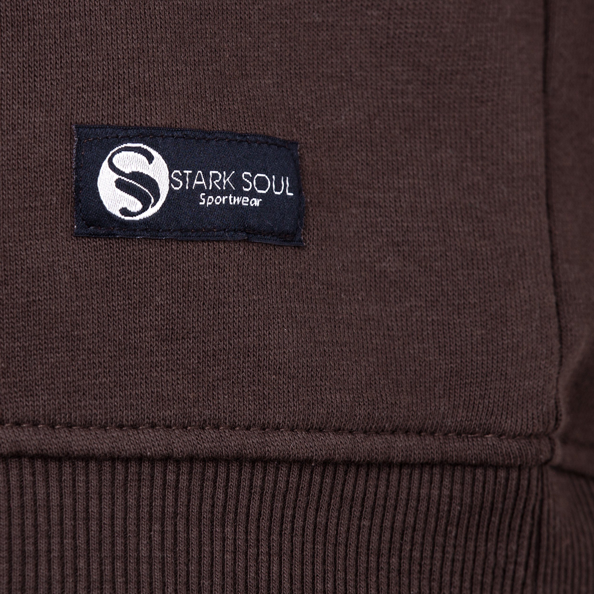 Stark Soul® Sweatshirt Stark Soul Unisex Sweatshirt Braun Rundhals-Sweater "College"