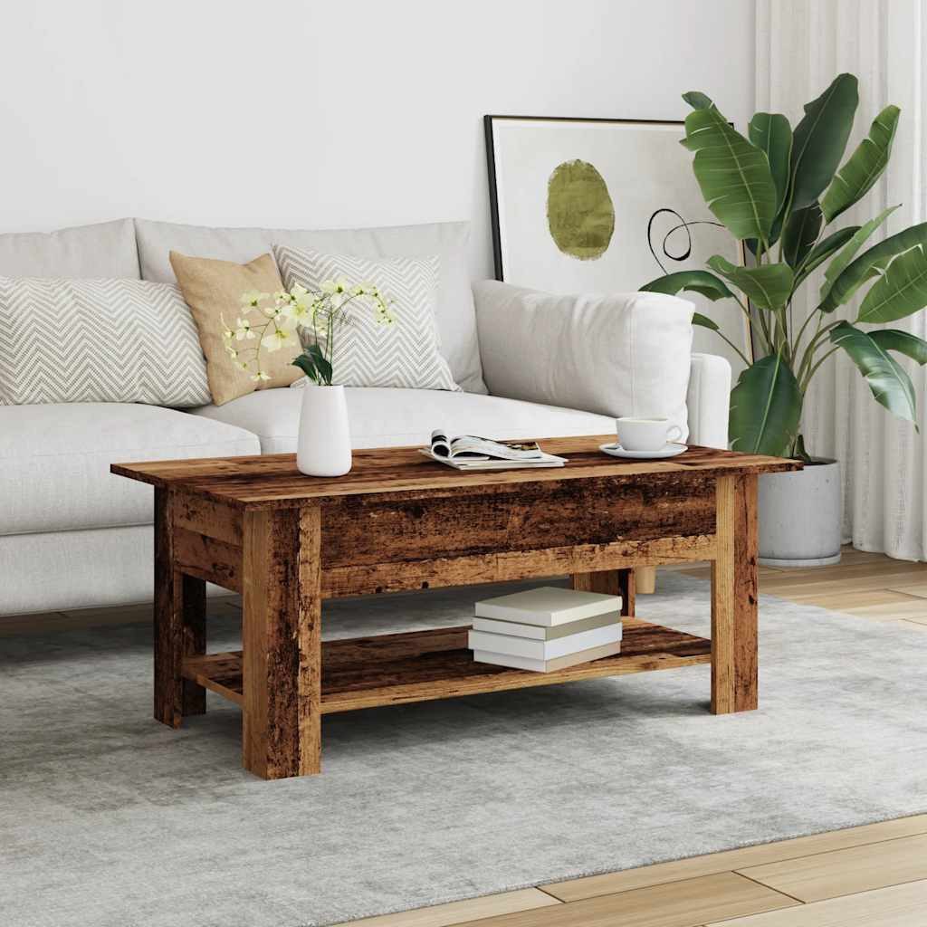 vidaXL Couchtisch 102 x 55 x 42 cm Couchtisch Altholz-Optik 102x55x42 cm Spanplatte