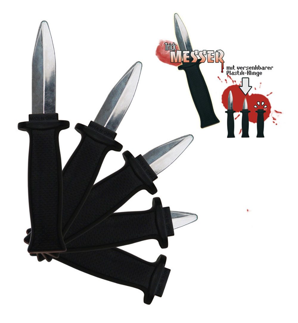 Fries Kostüm Theatermesser Trick Messer Karneval Kinder Versenkbarer Plastik Klinge